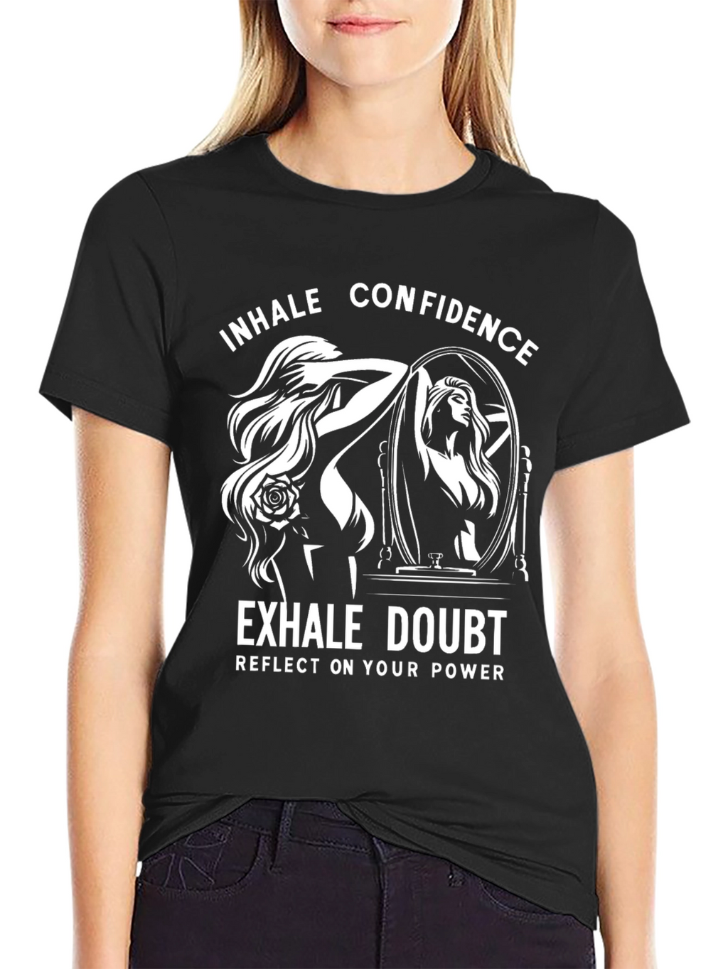 Inhale Confidence Black Graphic Tee