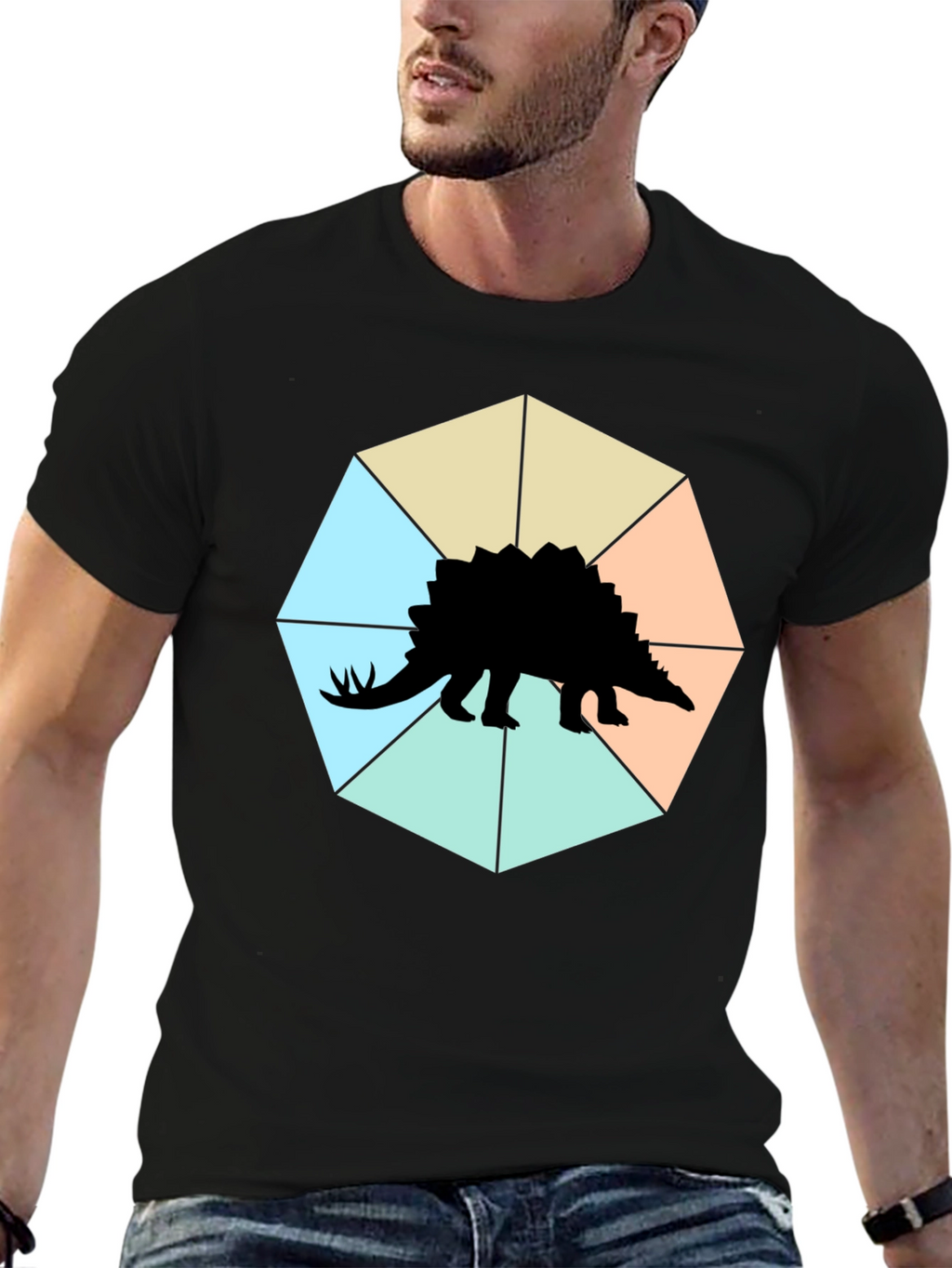 Stegosaurus Tee: Geometric Dino Style!