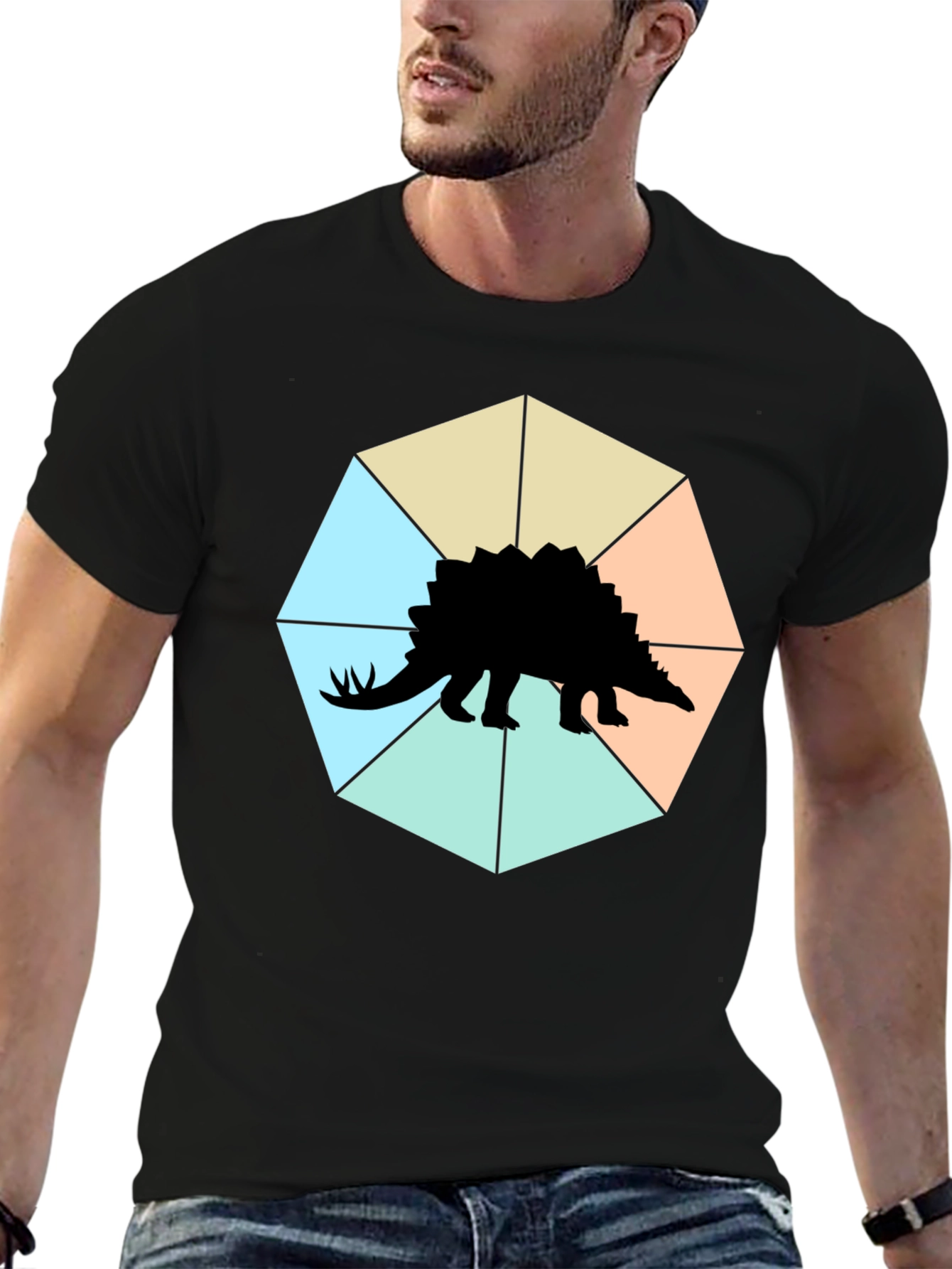 Stegosaurus Tee: Geometric Dino Style!