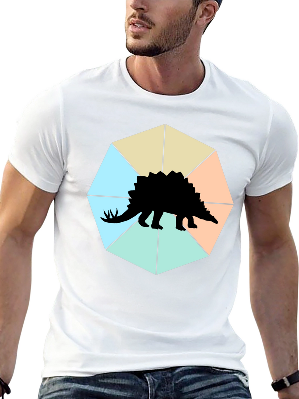Stegosaurus Tee: Geometric Dino Style!