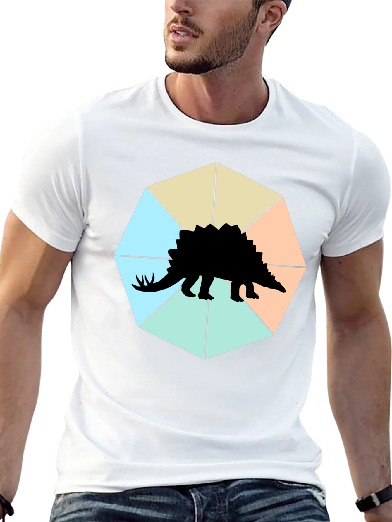 Stegosaurus Tee: Geometric Dino Style!