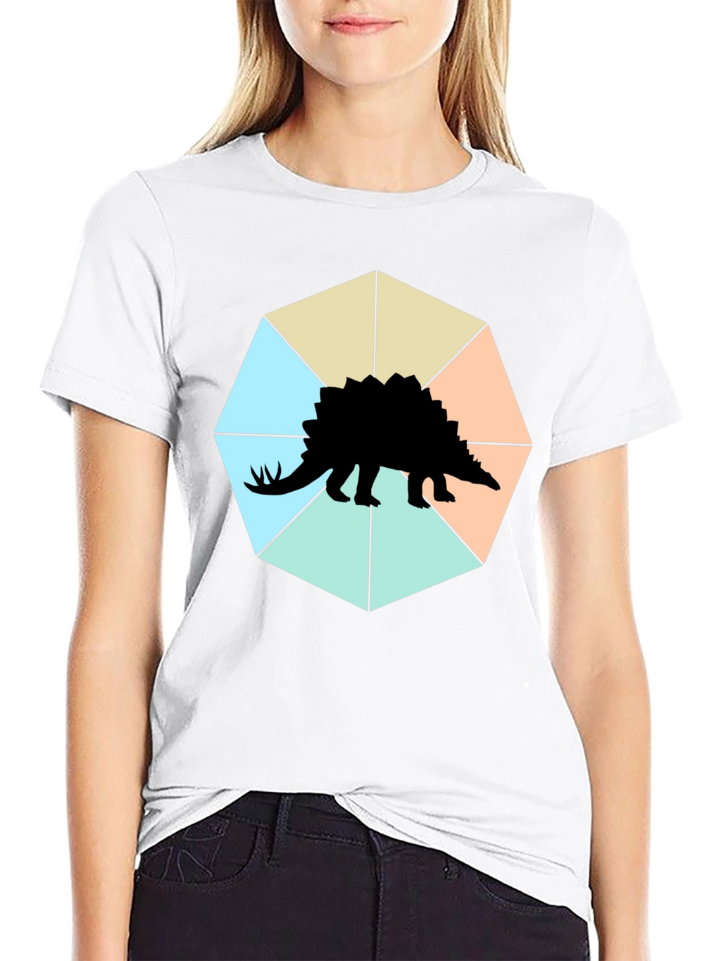 Stegosaurus Tee: Geometric Dino Style!