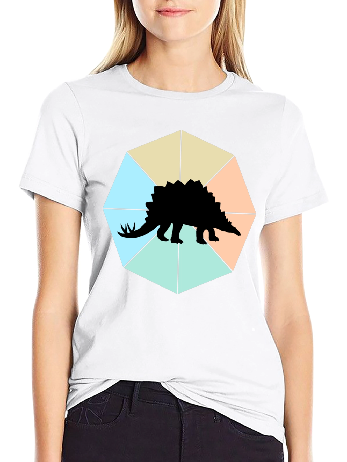 Stegosaurus Tee: Geometric Dino Style!