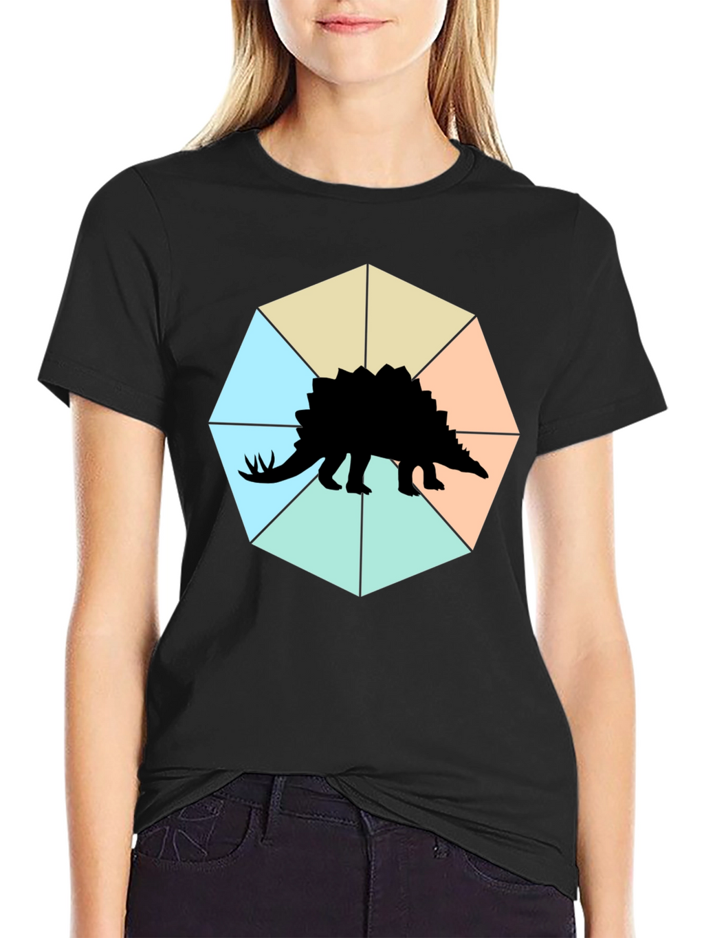 Stegosaurus Tee: Geometric Dino Style!