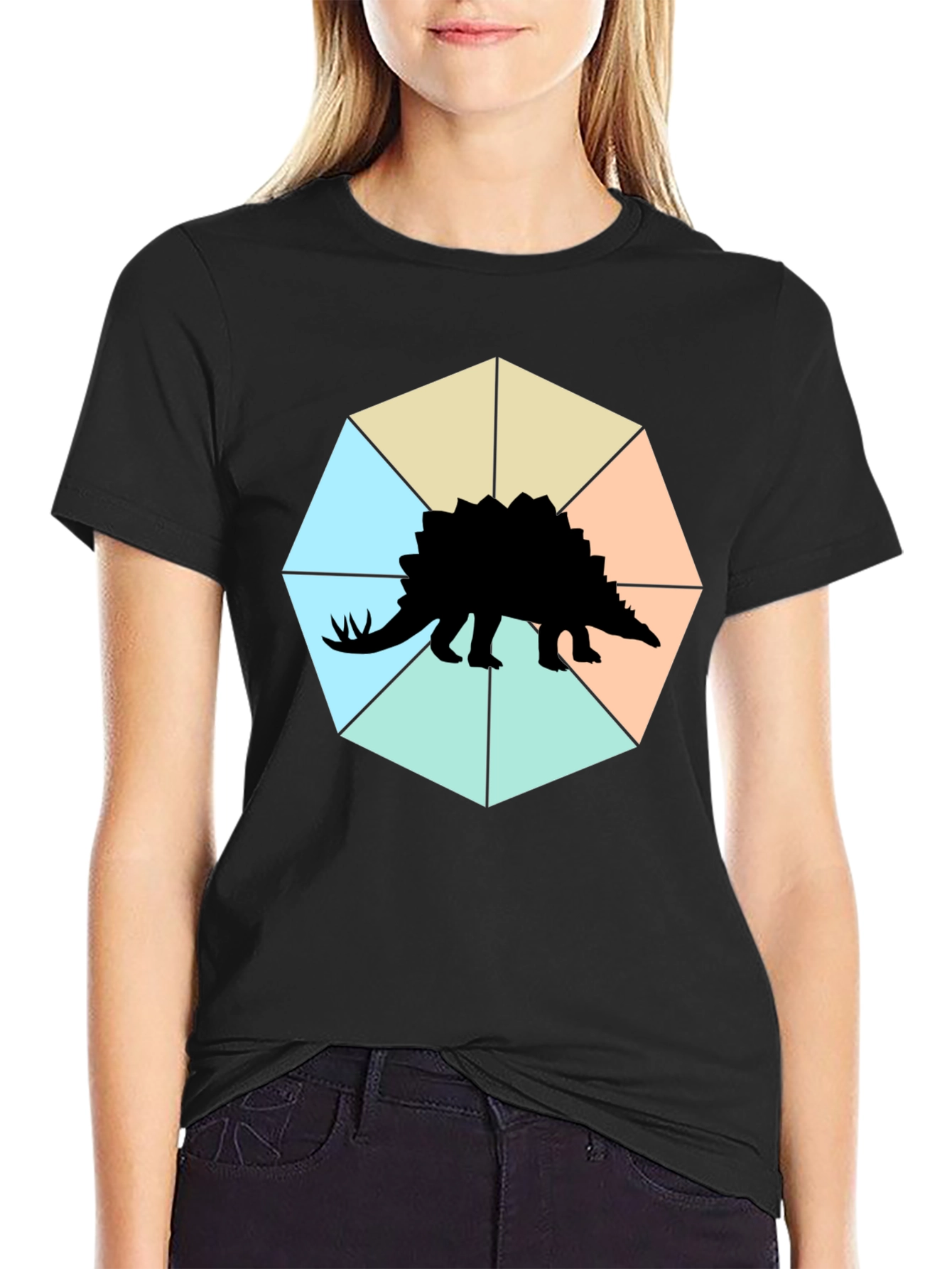 Stegosaurus Tee: Geometric Dino Style!