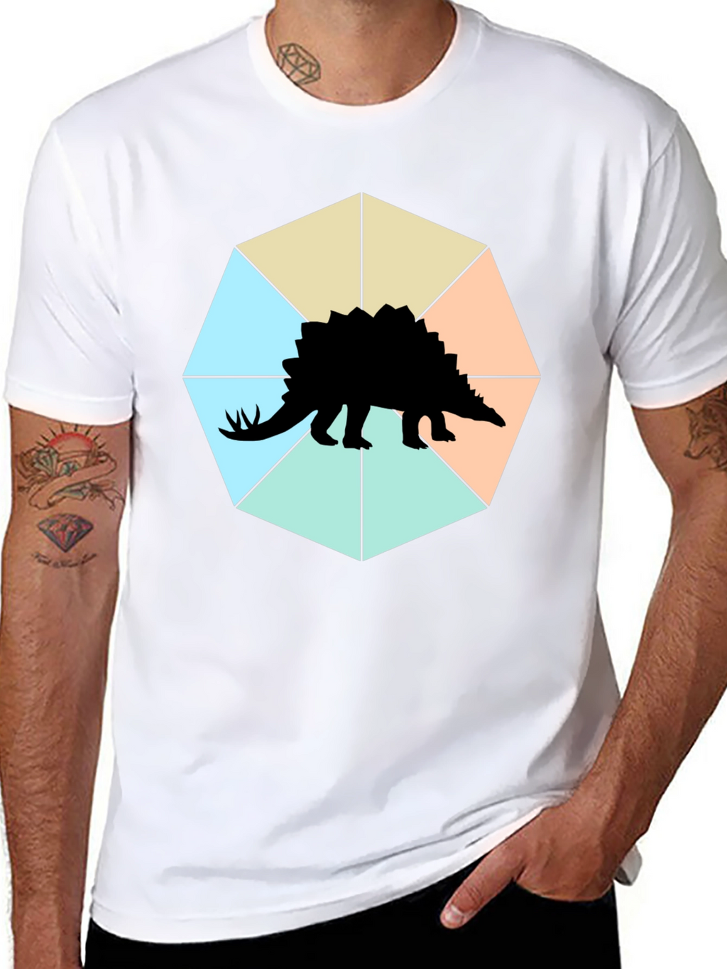 Stegosaurus Tee: Geometric Dino Style!