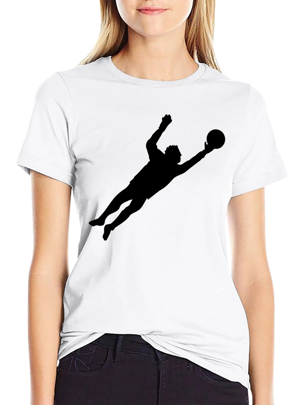 Goalkeeper Silhouette T-Shirt - Sleek Black Tee