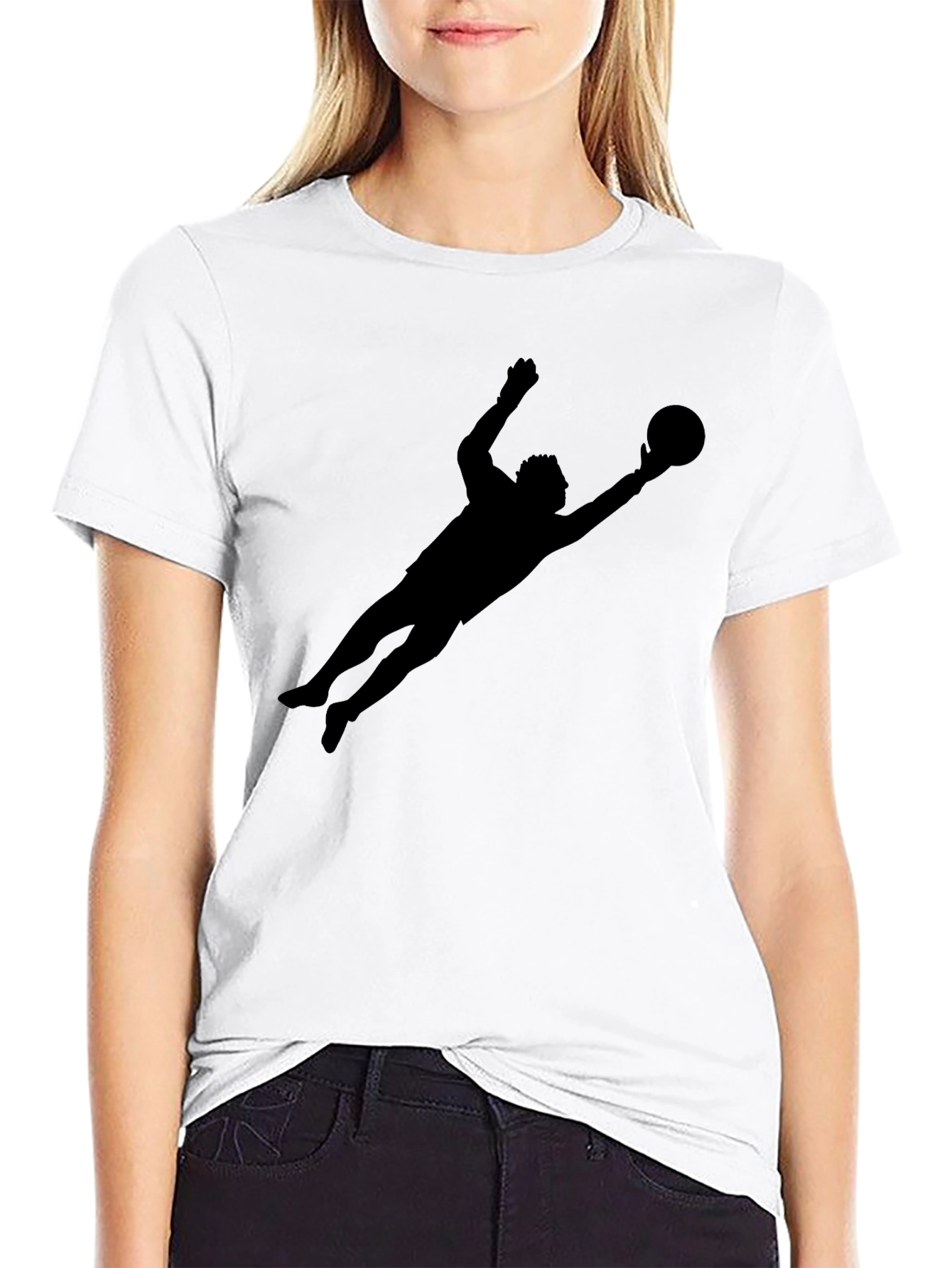 Goalkeeper Silhouette T-Shirt - Sleek Black Tee