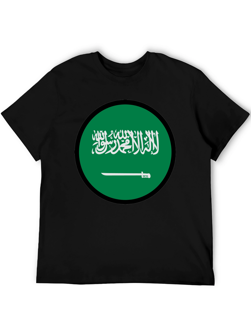 Saudi Arabia Flag Graphic T-Shirt - Black