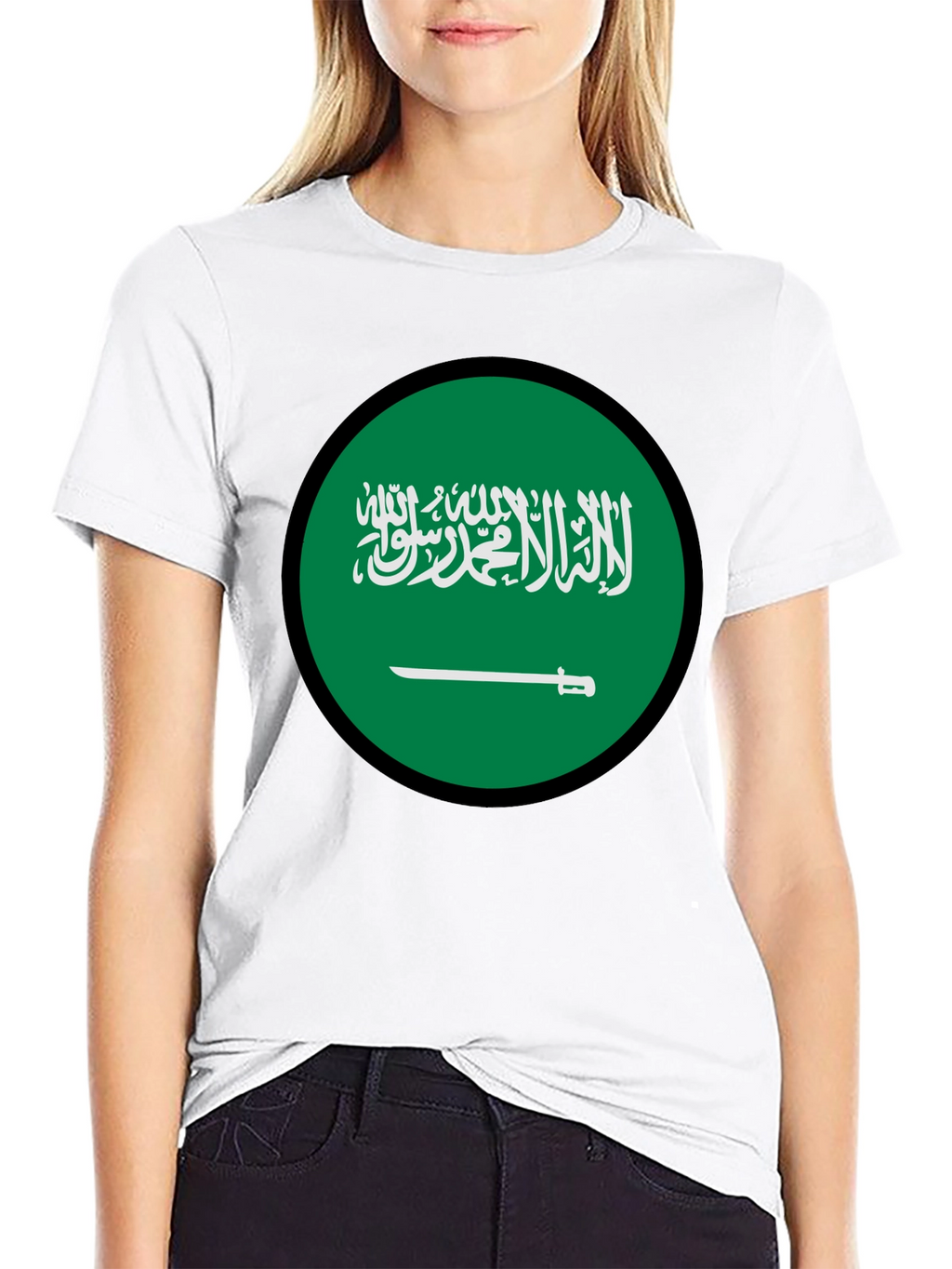 Saudi Arabia Flag Graphic T-Shirt - Black