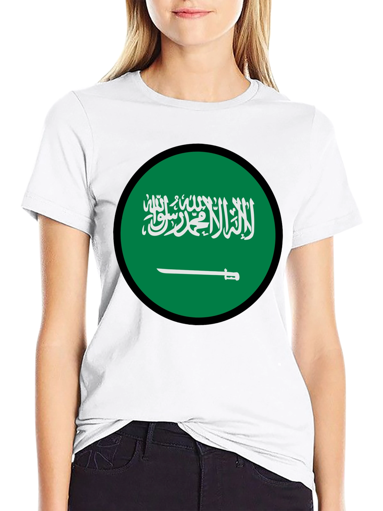Saudi Arabia Flag Graphic T-Shirt - Black