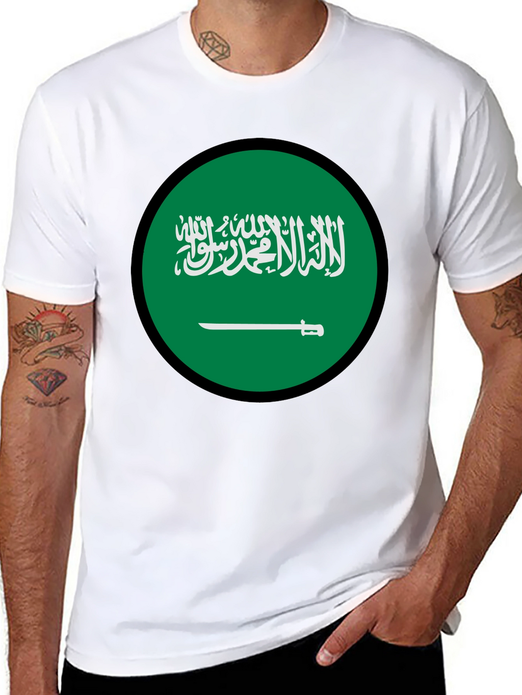 Saudi Arabia Flag Graphic T-Shirt - Black