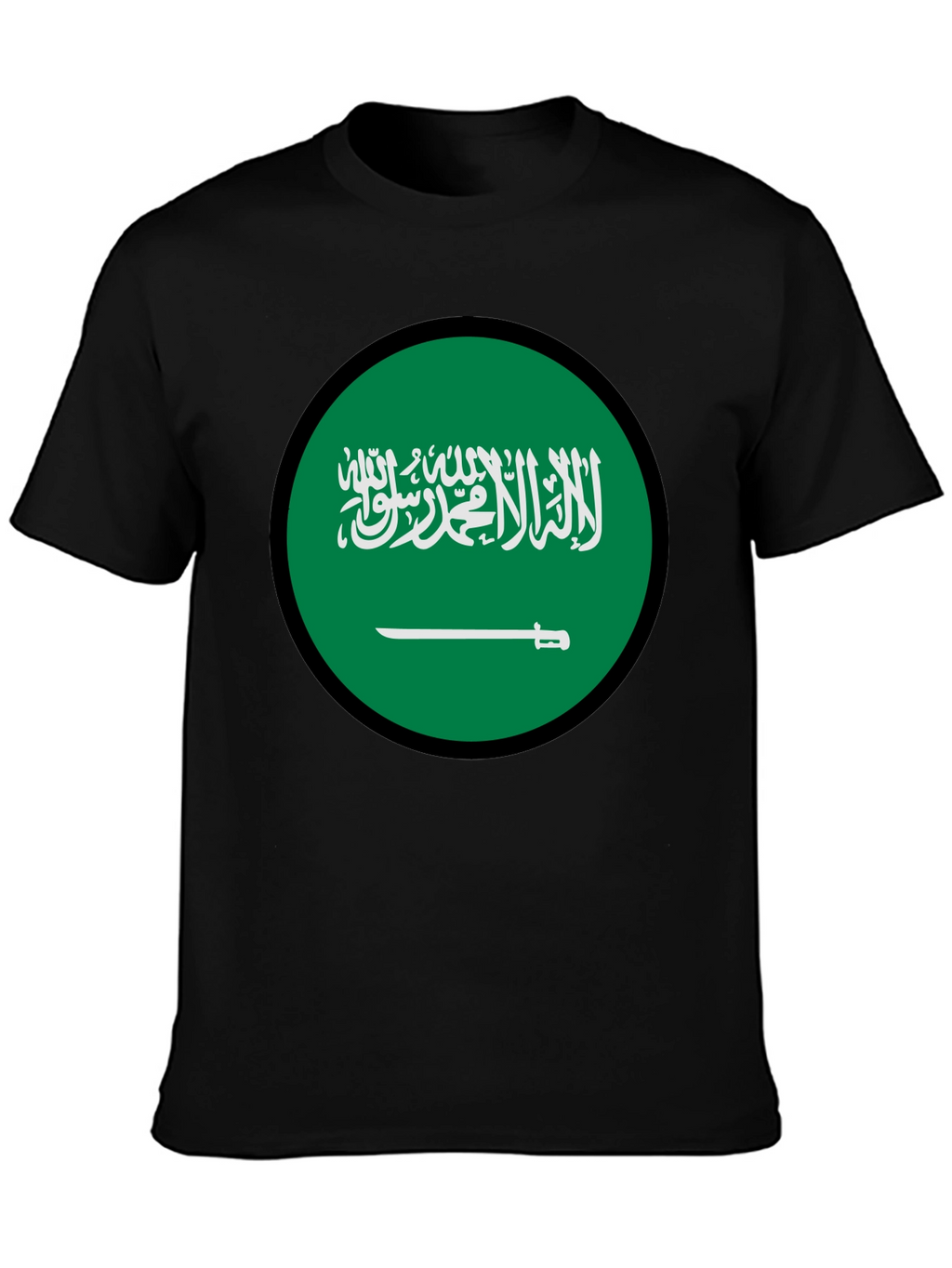 Saudi Arabia Flag Graphic T-Shirt - Black