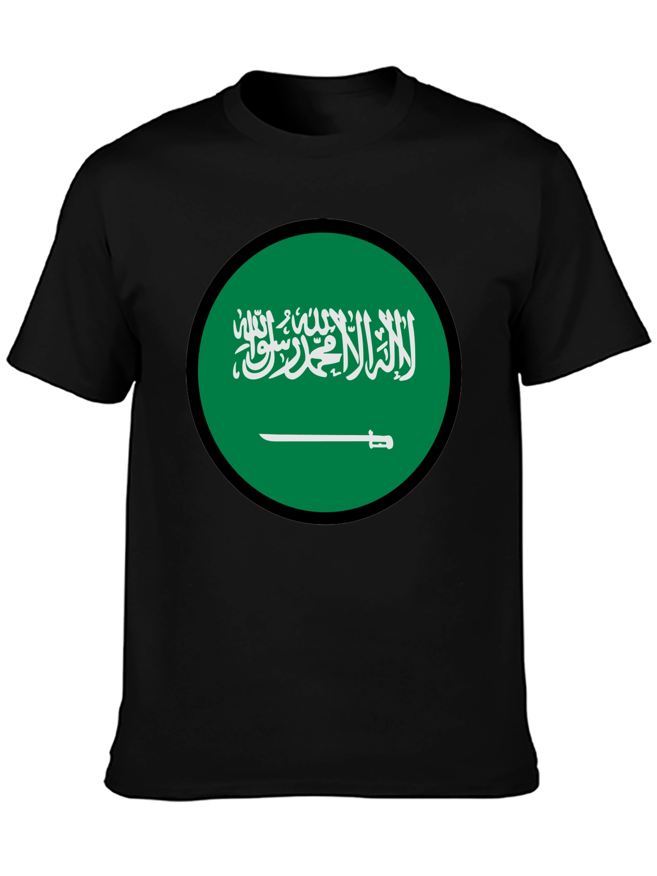 Saudi Arabia Flag Graphic T-Shirt - Black