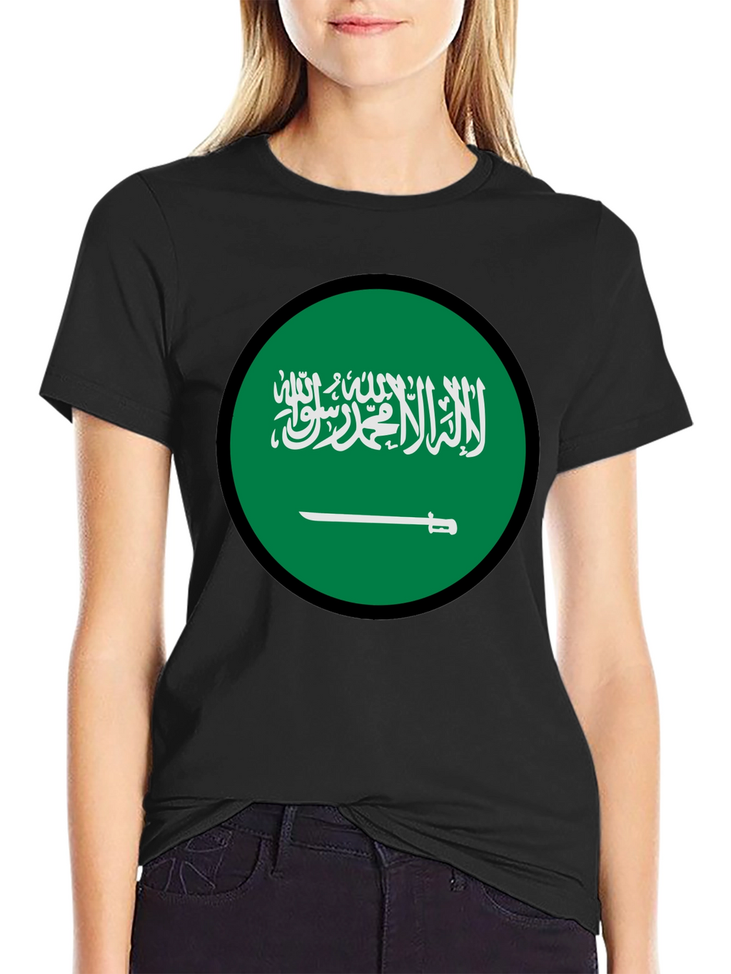 Saudi Arabia Flag Graphic T-Shirt - Black