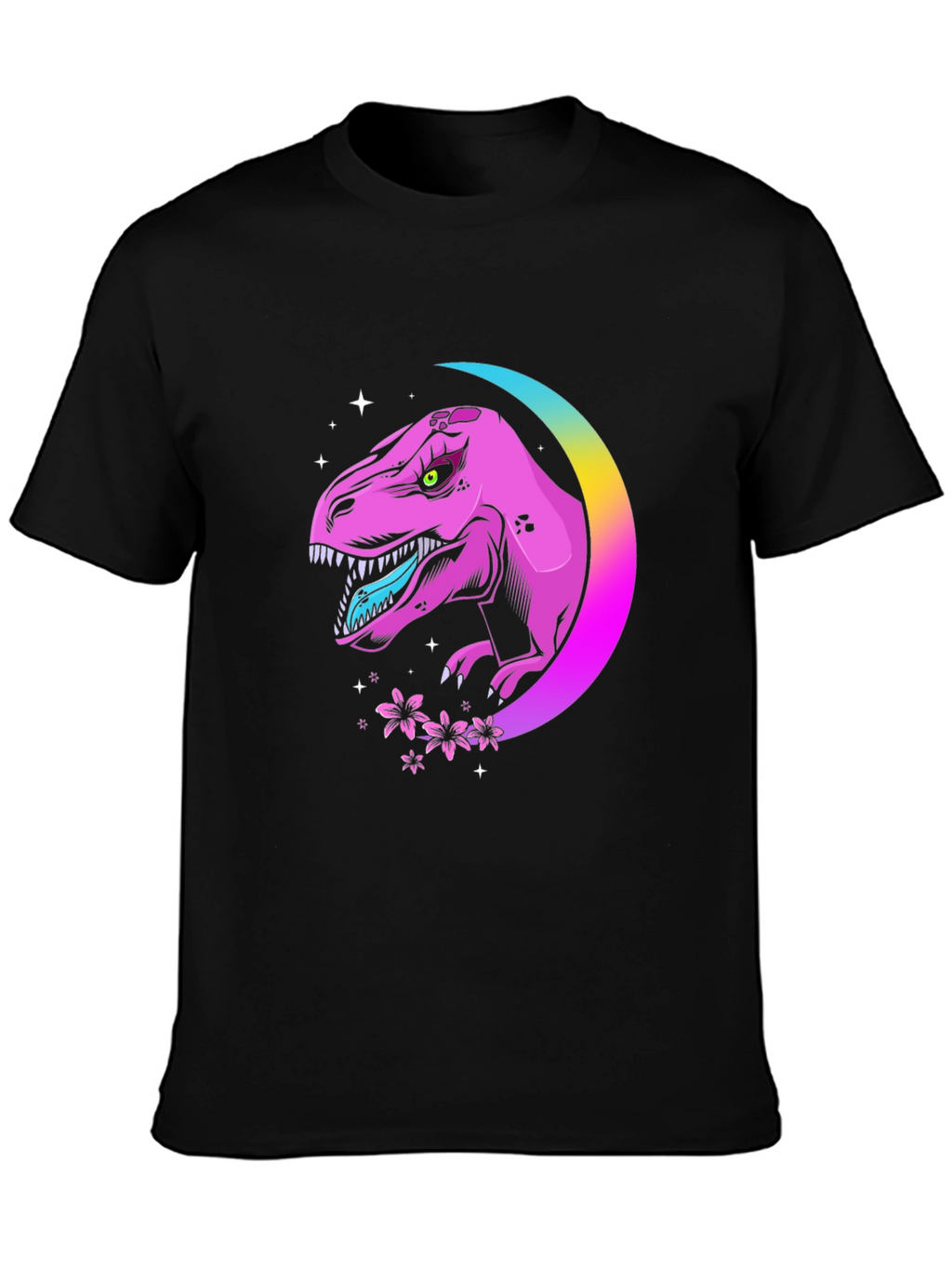 Dino Moon T-Shirt - Black Graphic Tee