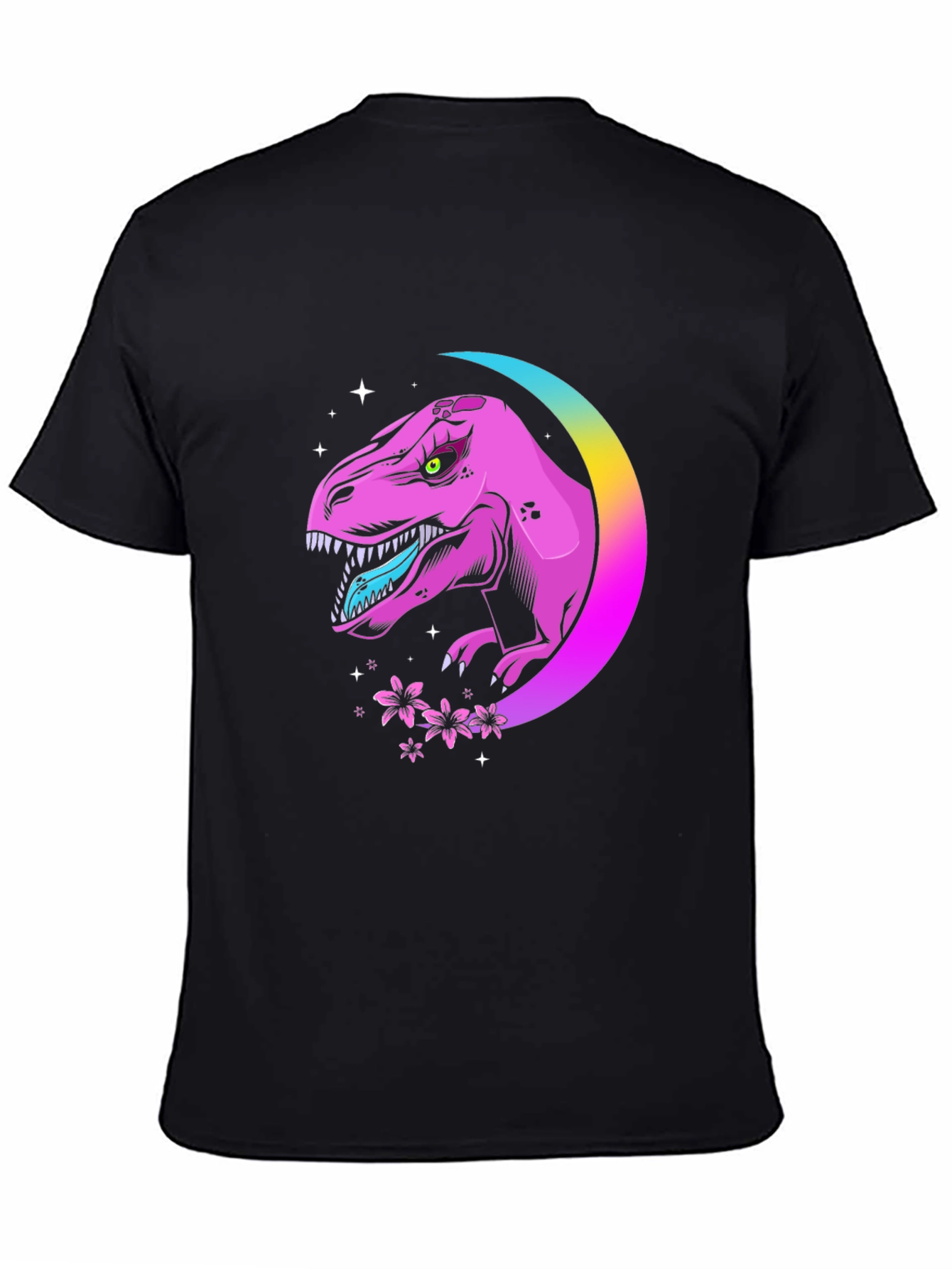Dino Moon T-Shirt - Black Graphic Tee