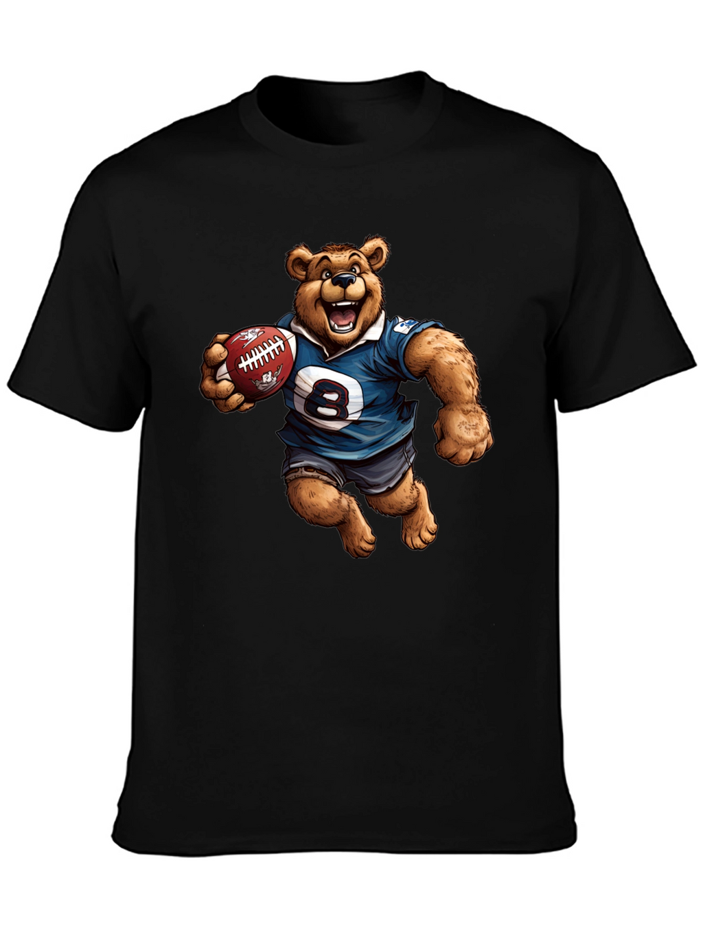Bear Football Player Graphic T-Shirt