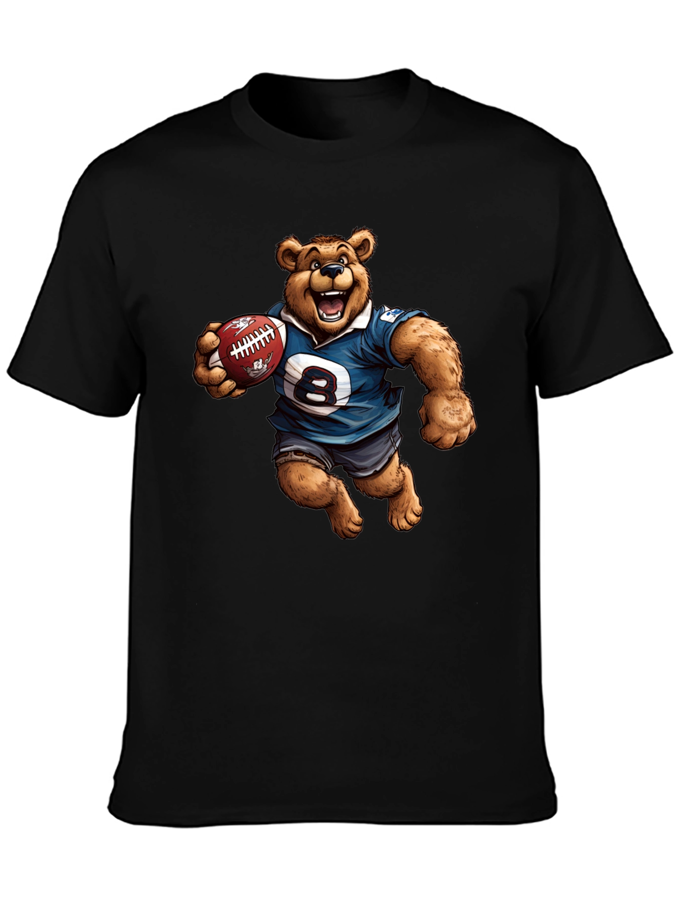 Bear Football Player Graphic T-Shirt