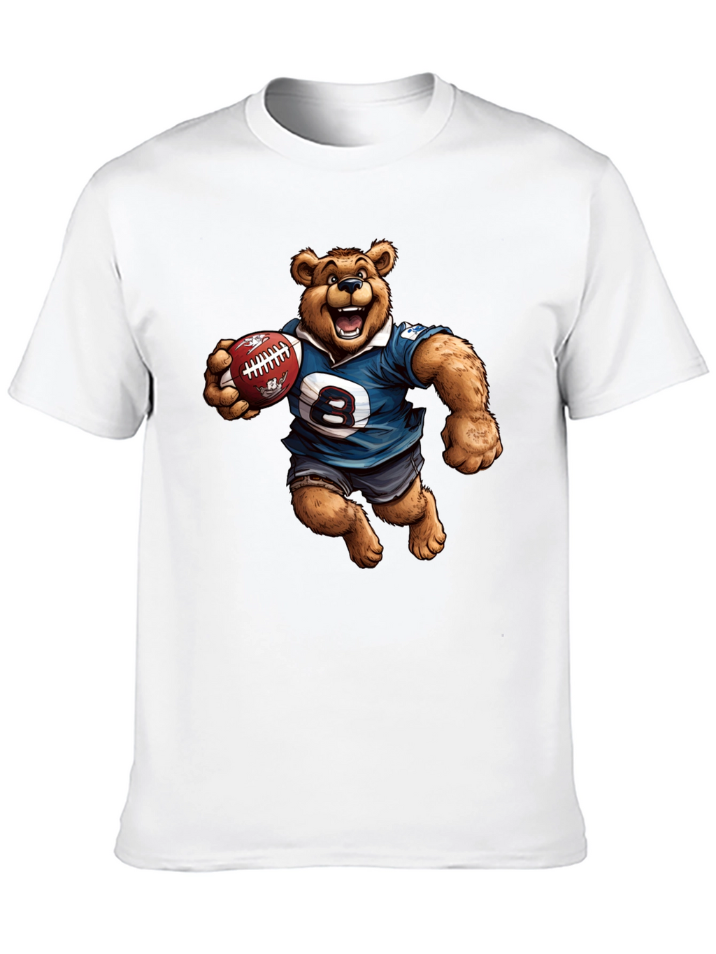 Bear Football Player Graphic T-Shirt
