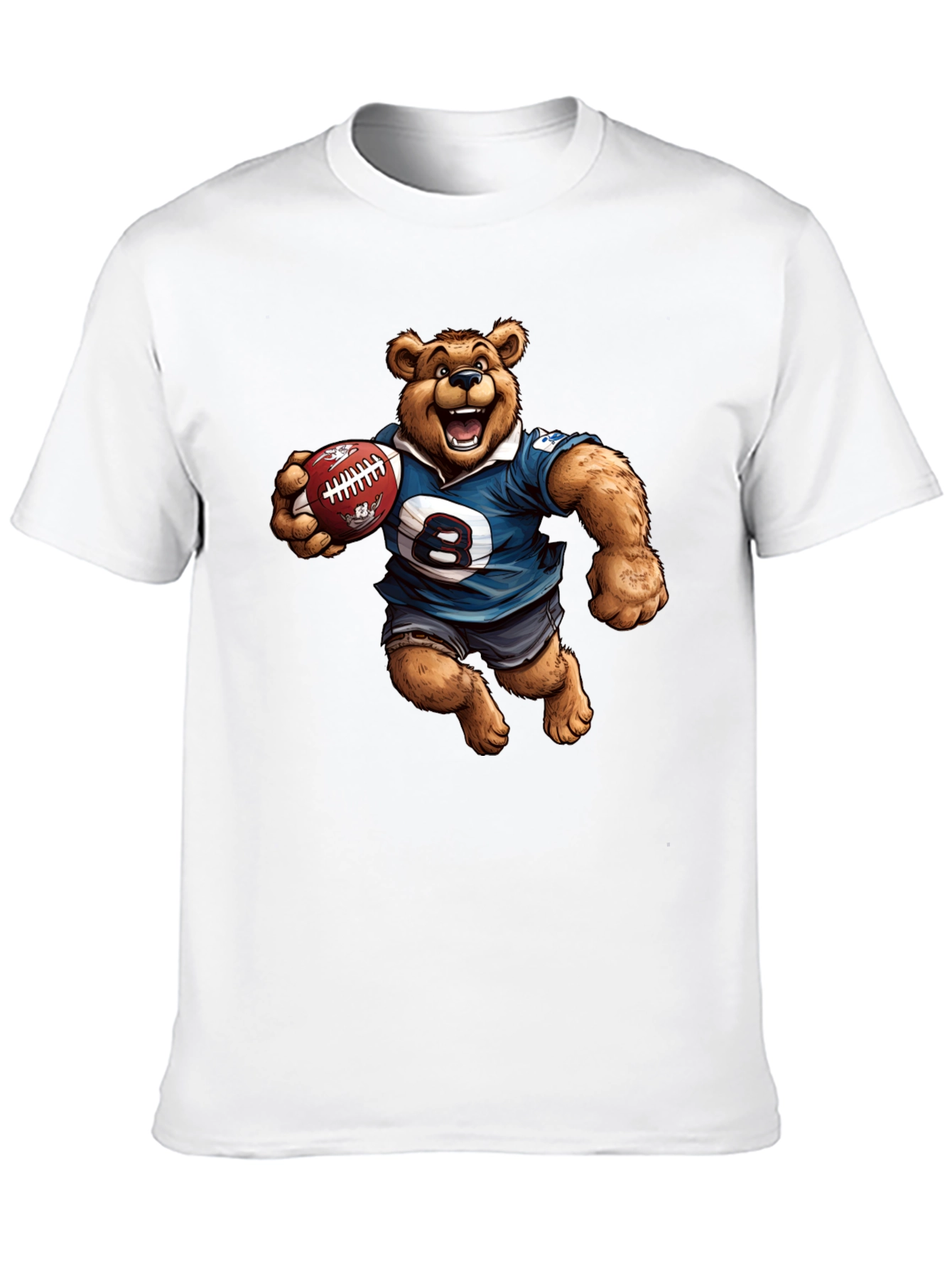 Bear Football Player Graphic T-Shirt
