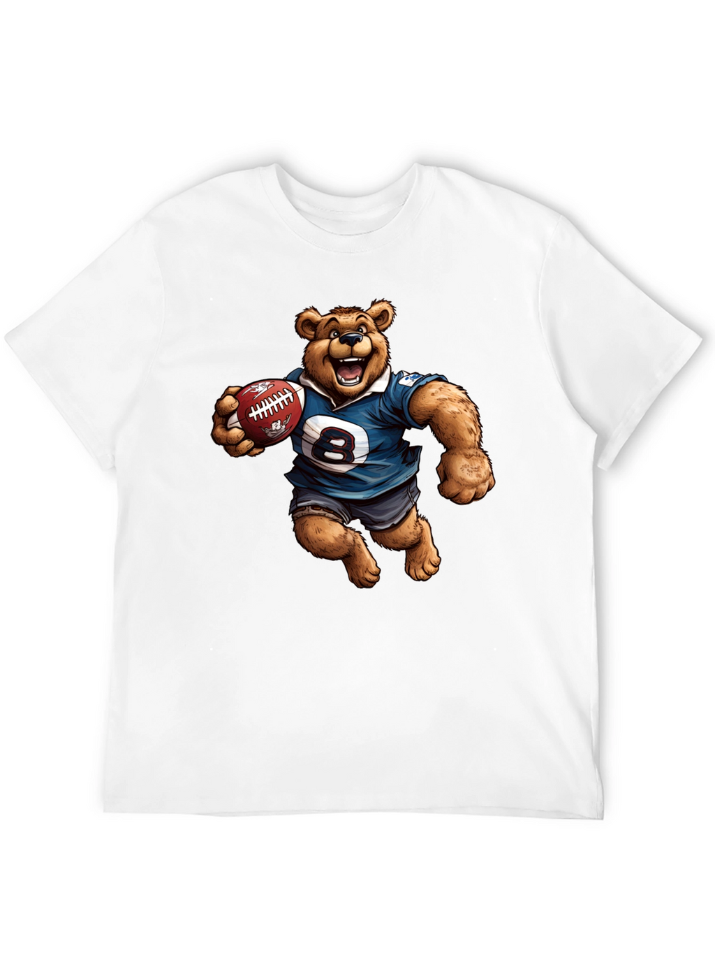 Bear Football Player Graphic T-Shirt