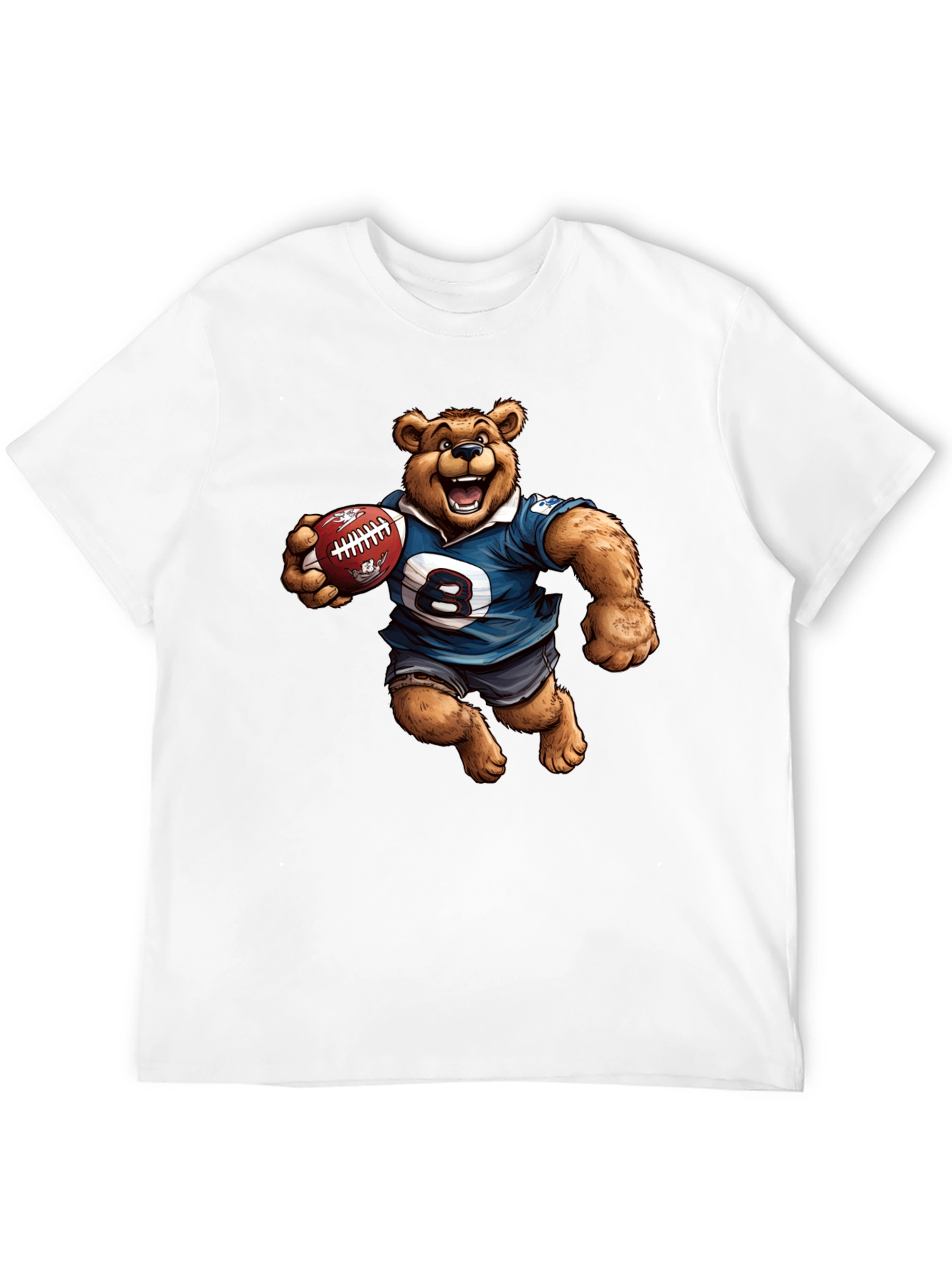 Bear Football Player Graphic T-Shirt