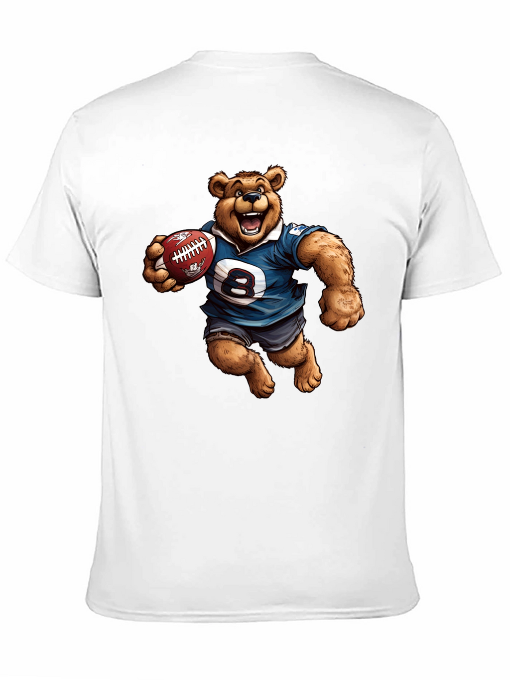 Bear Football Player Graphic T-Shirt