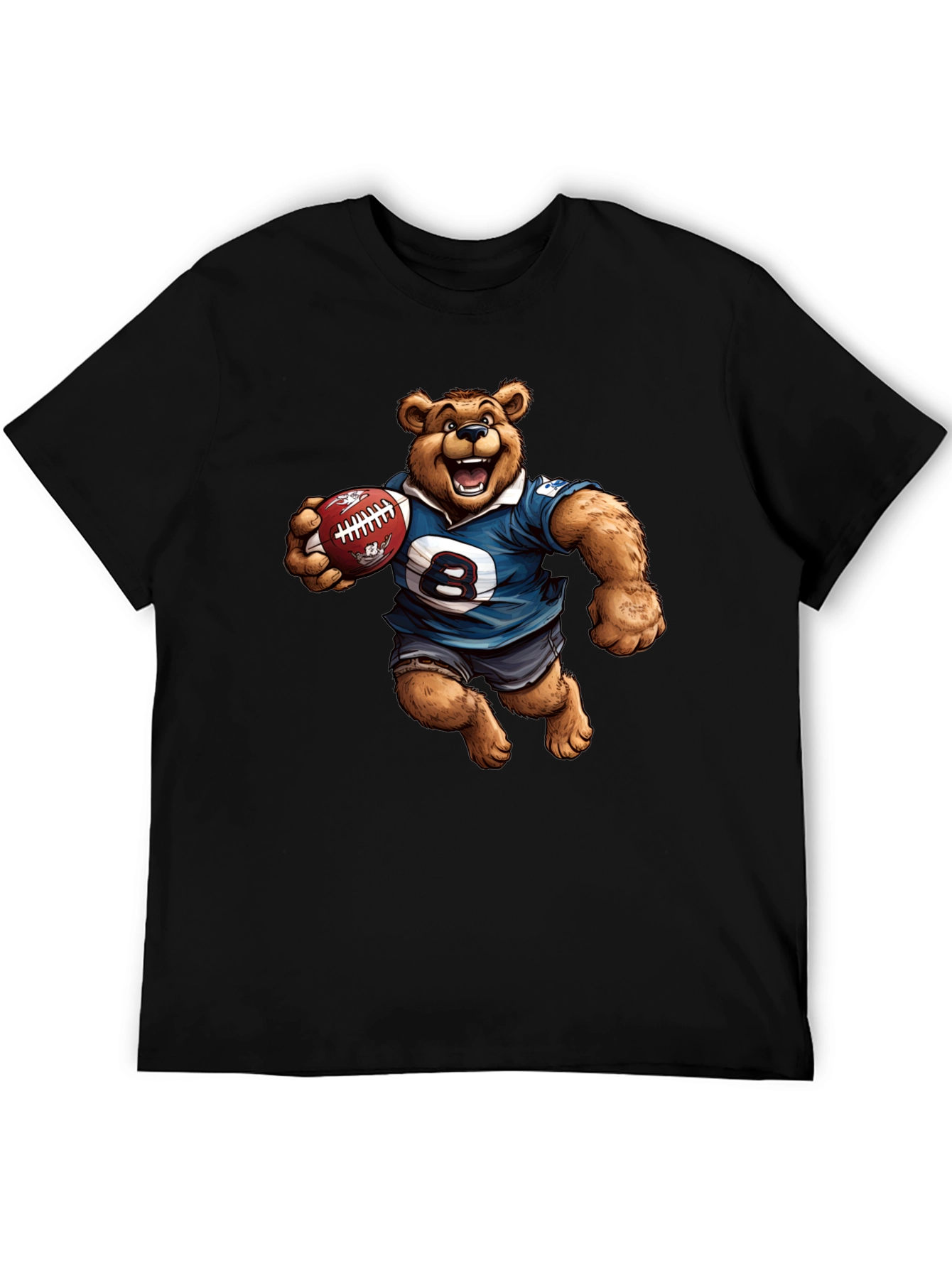 Bear Football Player Graphic T-Shirt
