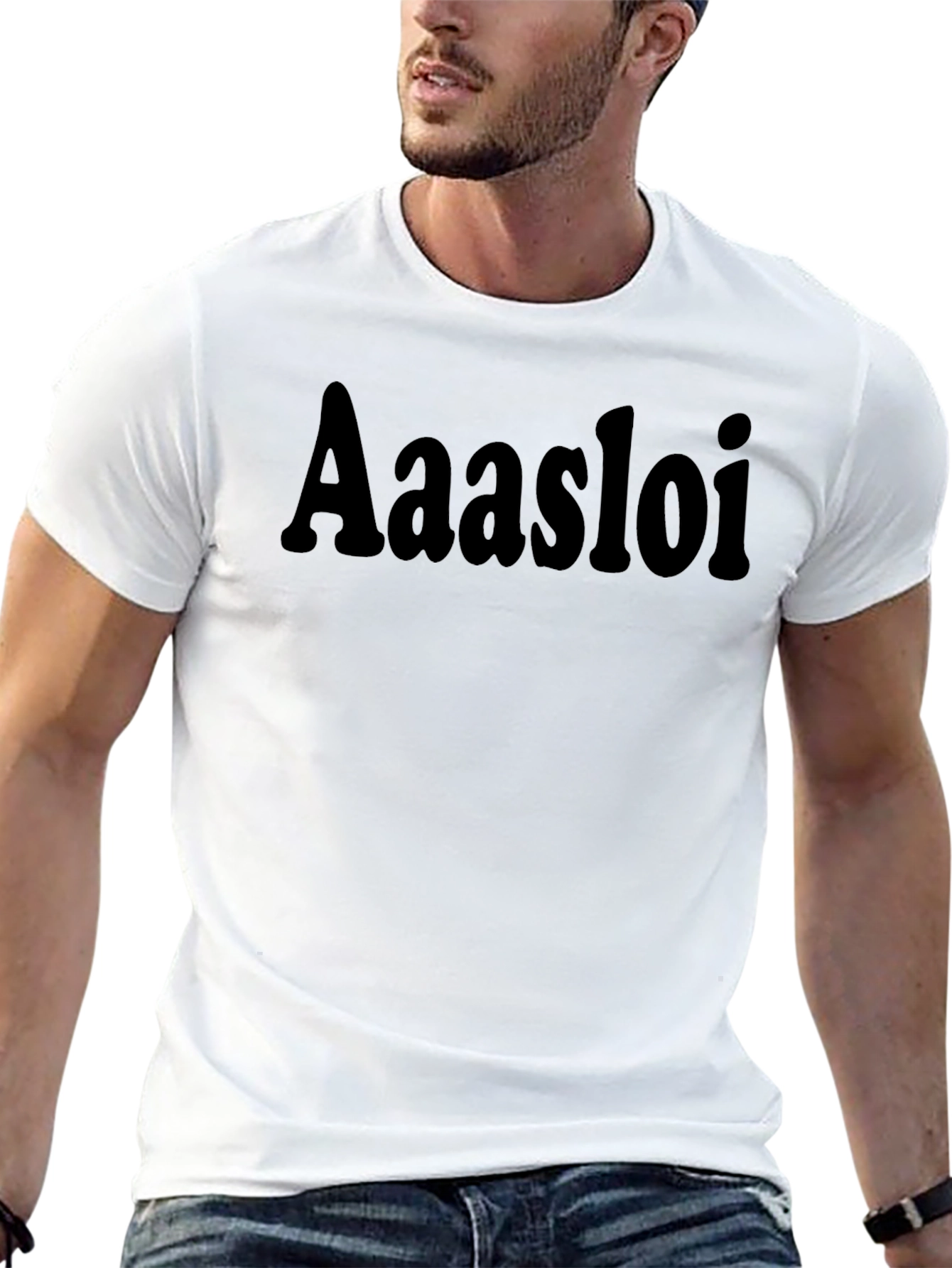 Aasloi Black Graphic T-Shirt - Casual Style