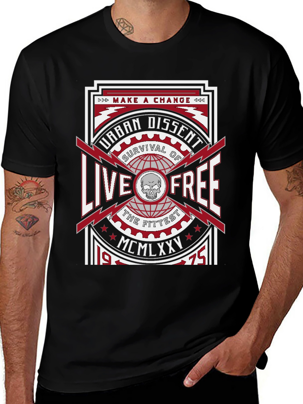 Urban Dissent Live Free Graphic T-Shirt