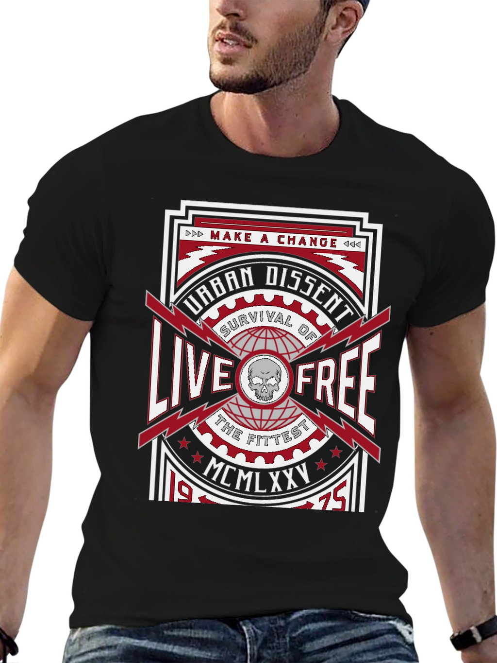 Urban Dissent Live Free Graphic T-Shirt