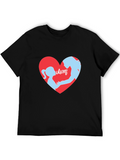 Mom & Daughter Heart T-Shirt - Black
