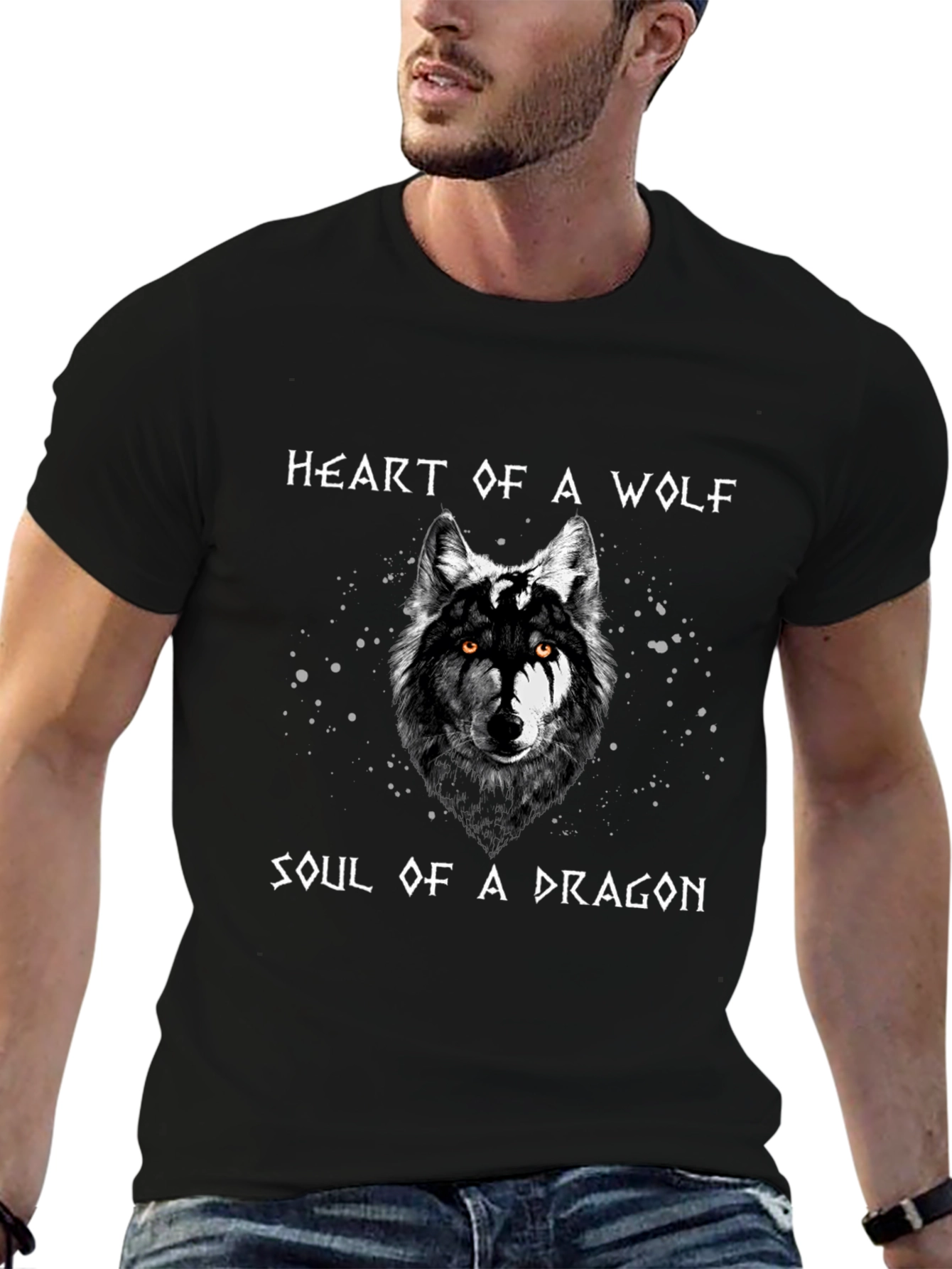Heart of a Wolf Dragon Soul Graphic Tee