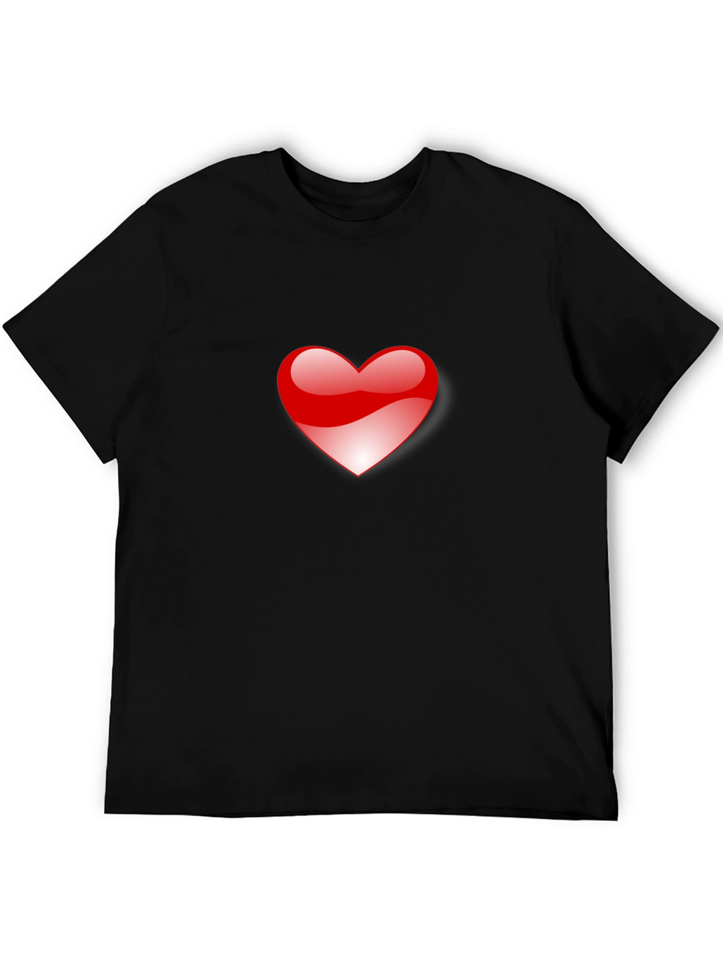 Heart Graphic Black T-Shirt for Men