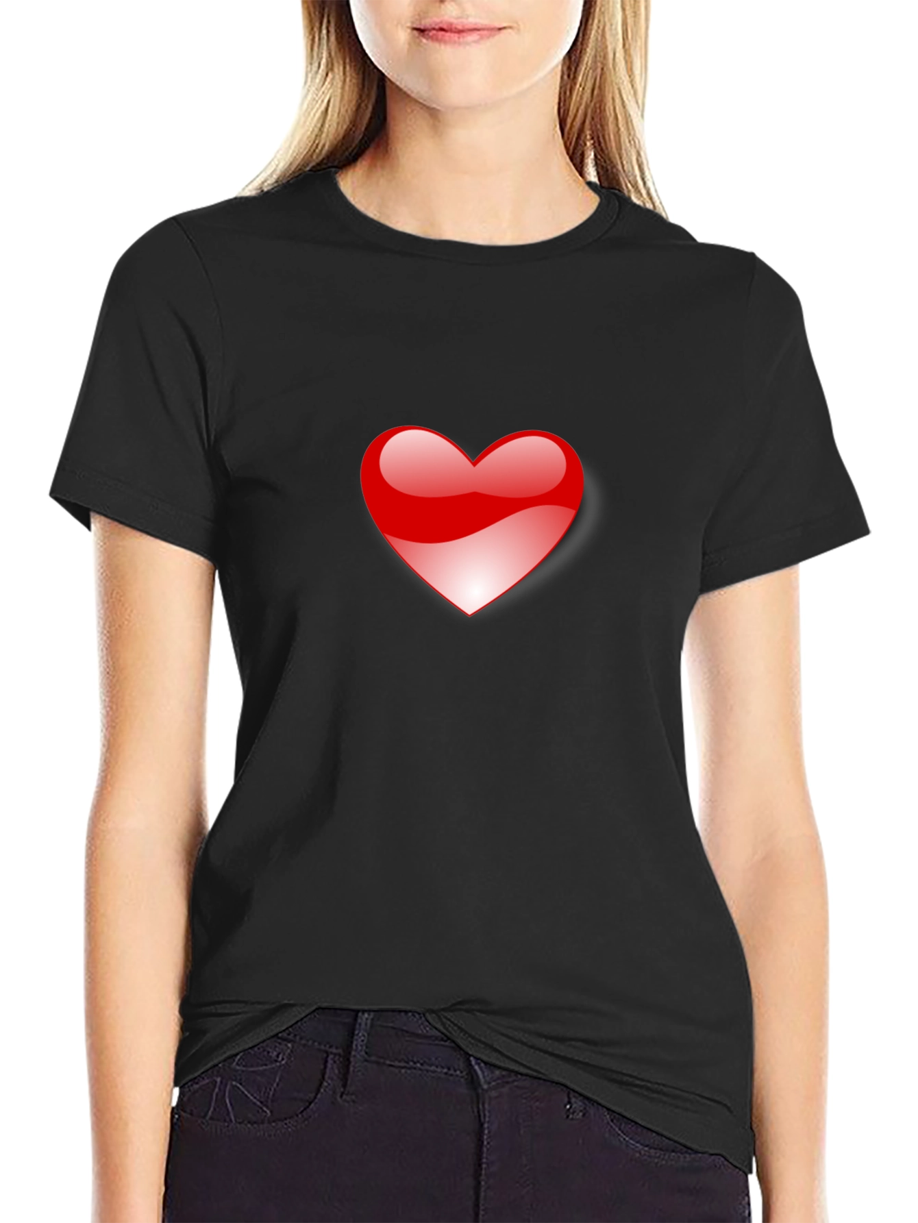 Heart Graphic Black T-Shirt for Men