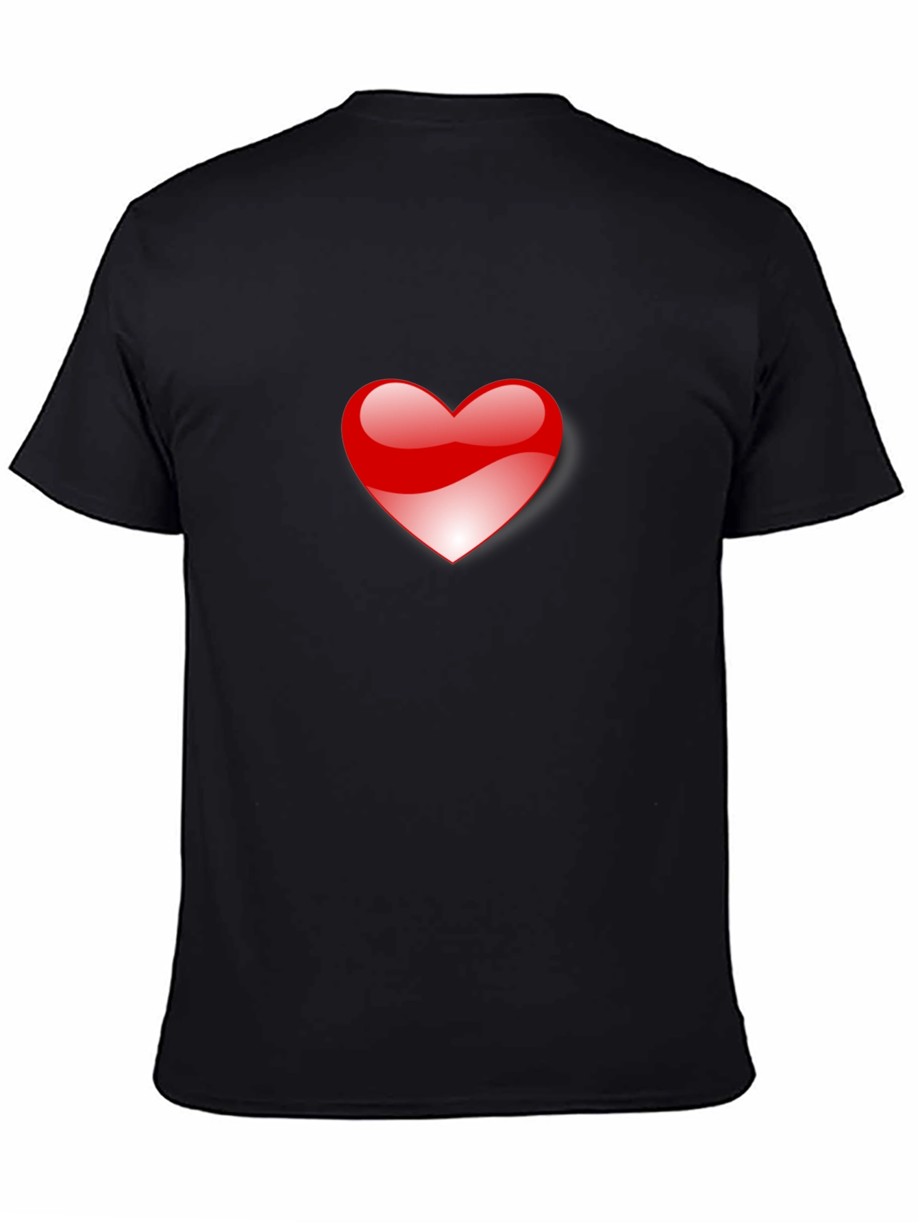 Heart Graphic Black T-Shirt for Men
