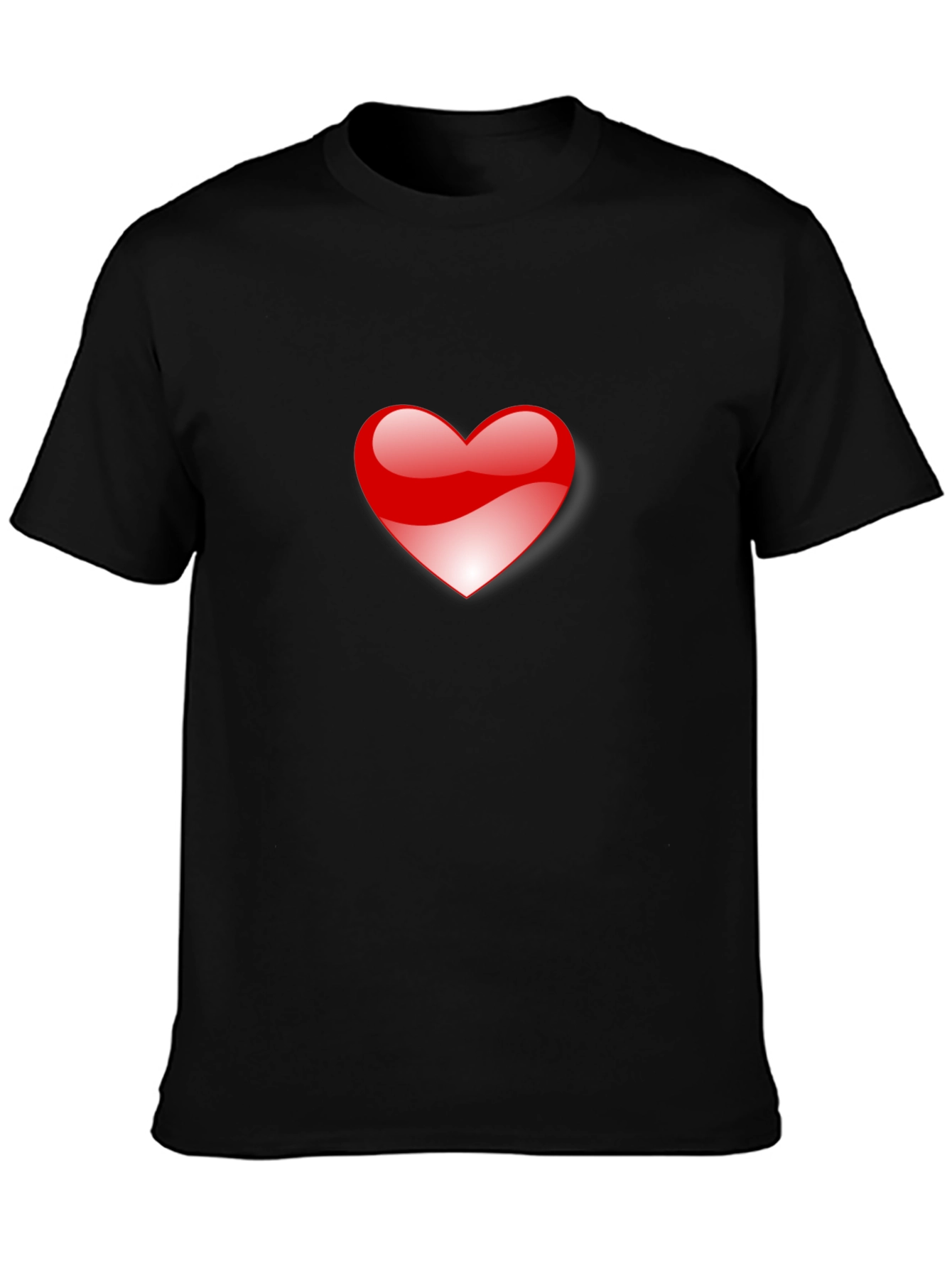 Heart Graphic Black T-Shirt for Men