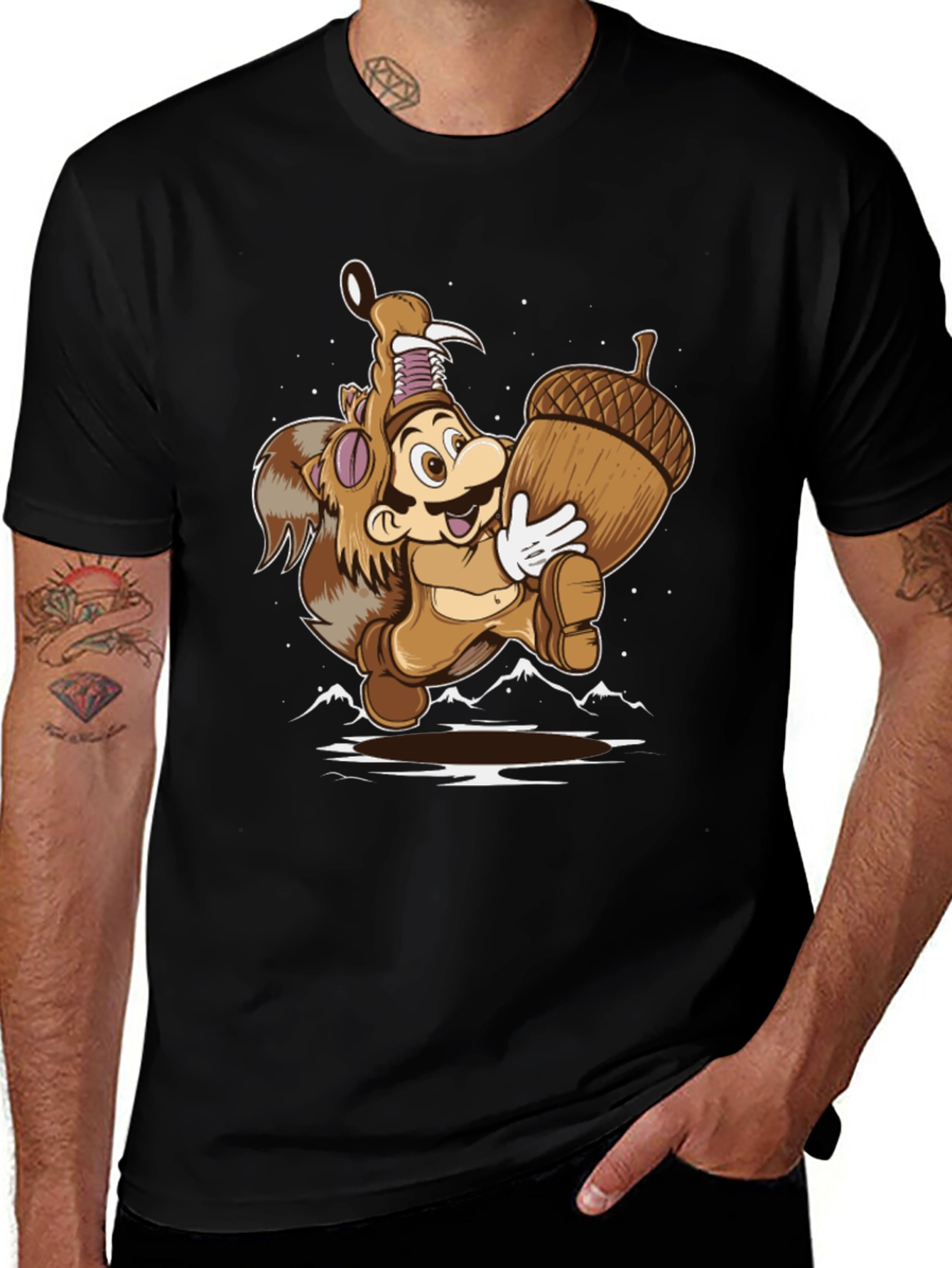 Super Mario Squirrel Suit Graphic Tee