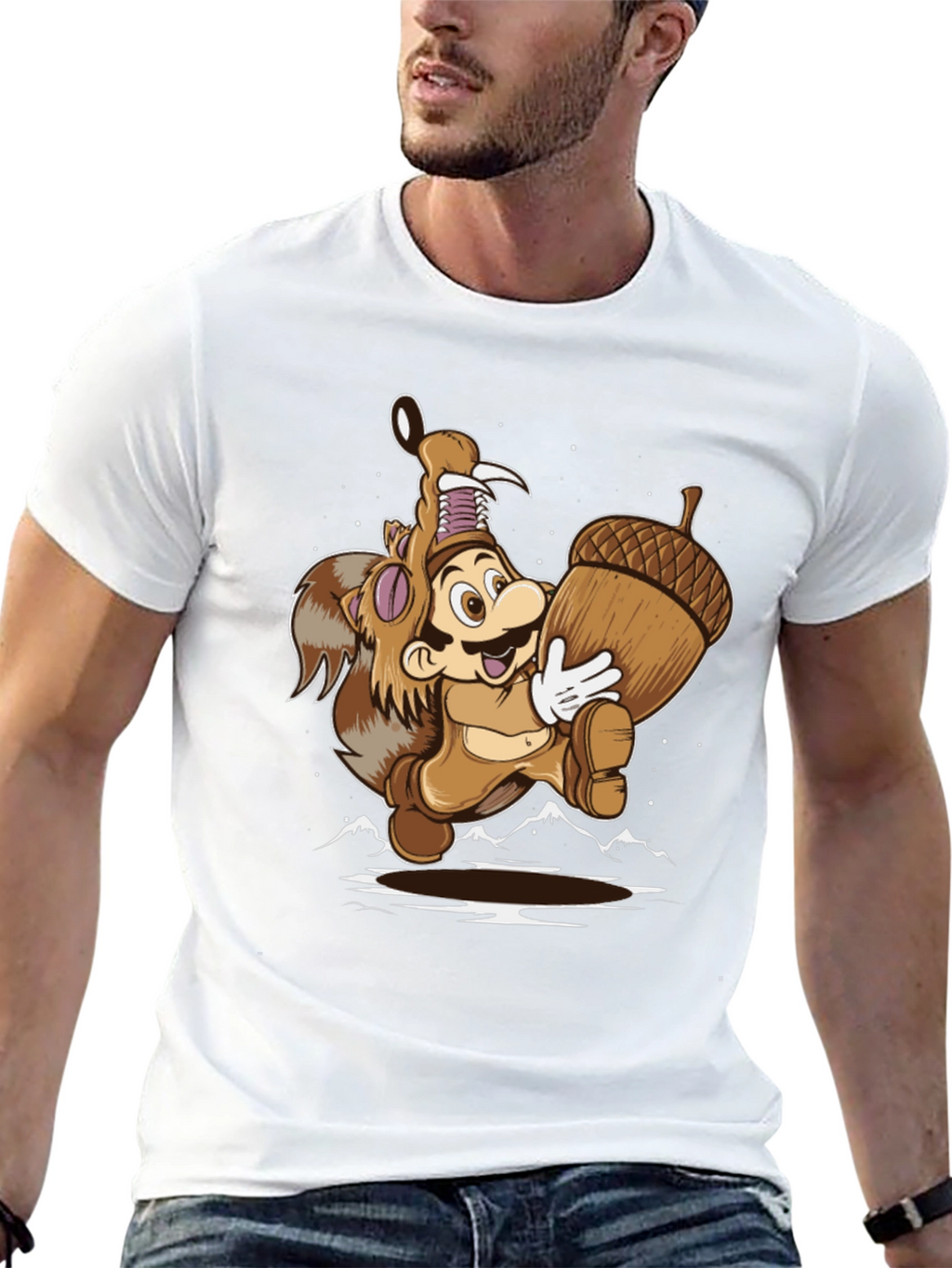 Super Mario Squirrel Suit Graphic Tee