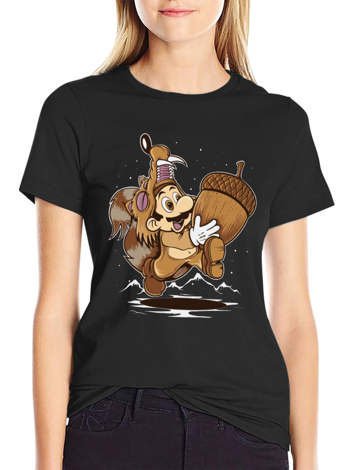 Super Mario Squirrel Suit Graphic Tee