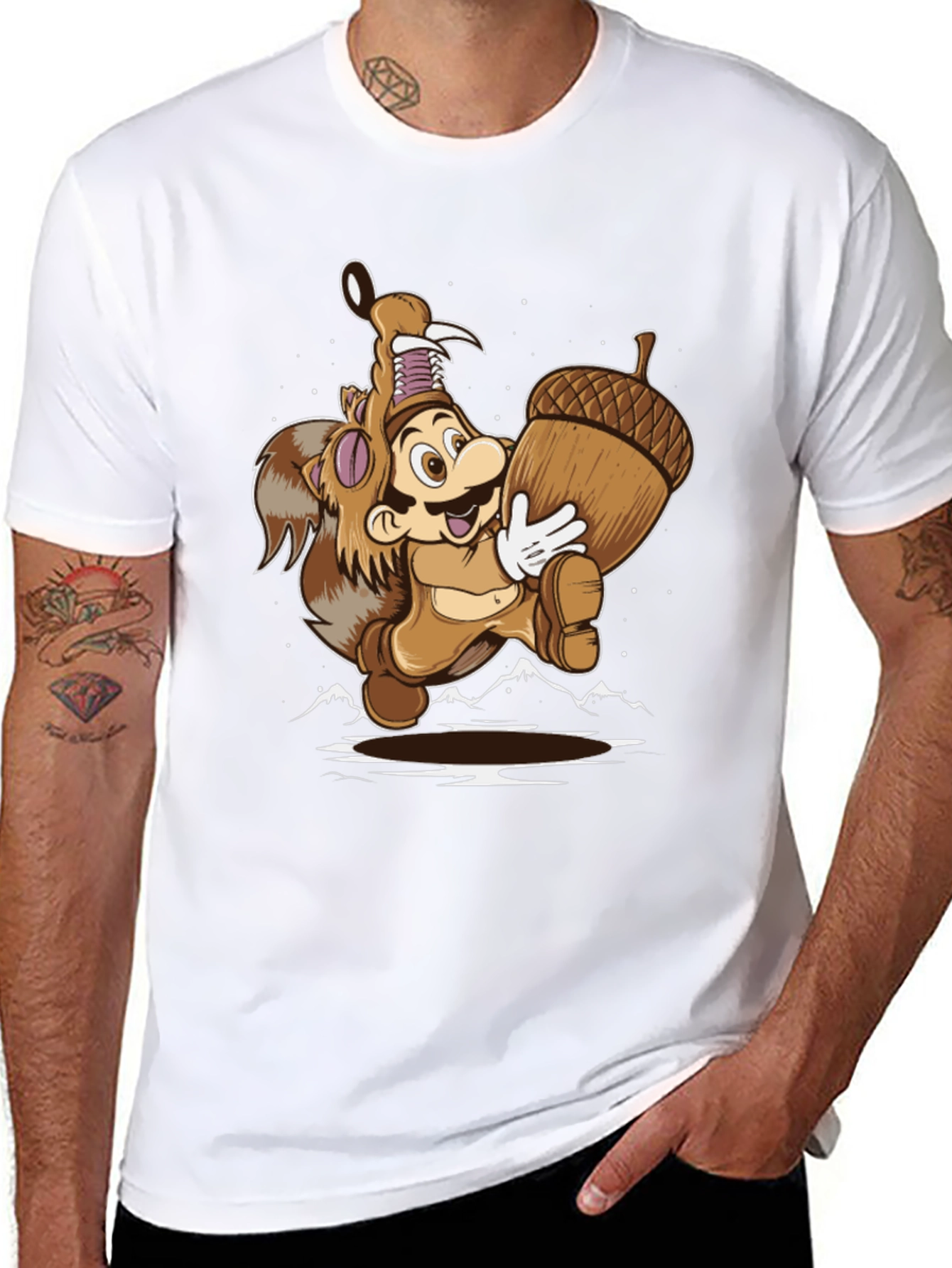 Super Mario Squirrel Suit Graphic Tee