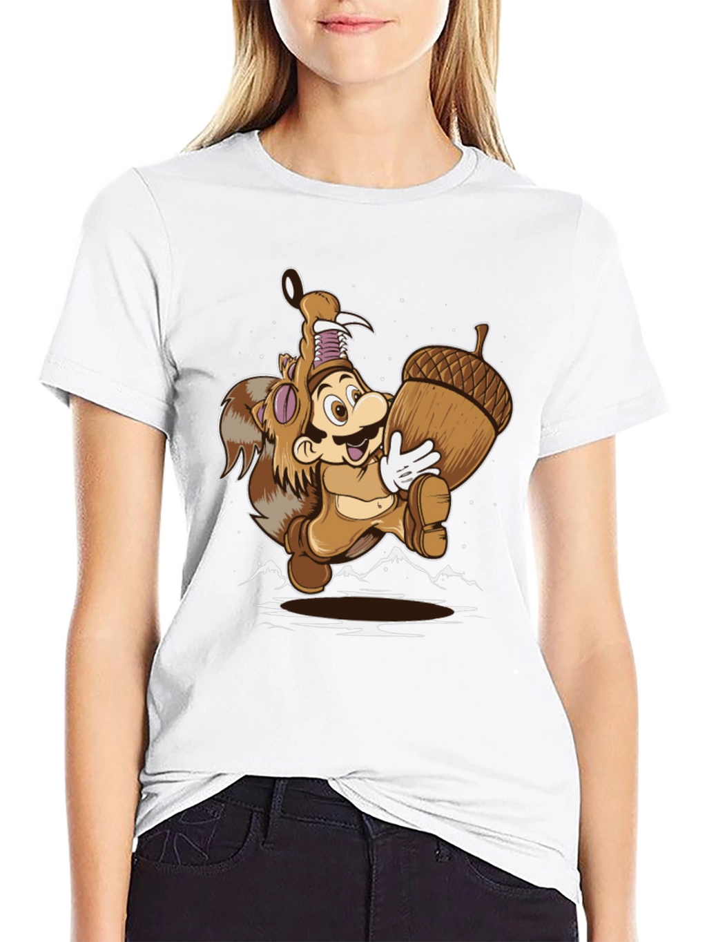 Super Mario Squirrel Suit Graphic Tee