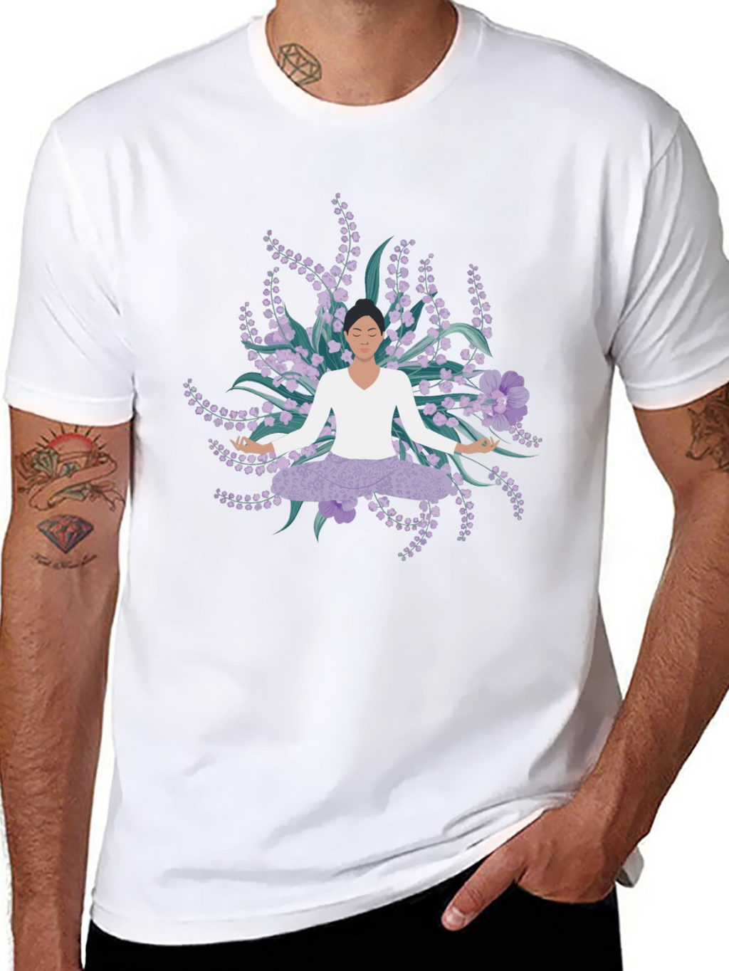Yoga & Flowers Graphic Tee - Relaxed Fit