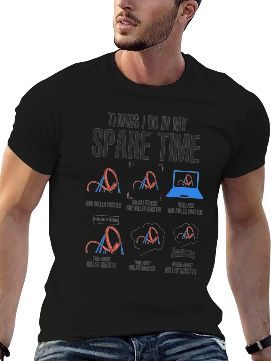 Roller Coaster Spare Time T-Shirt