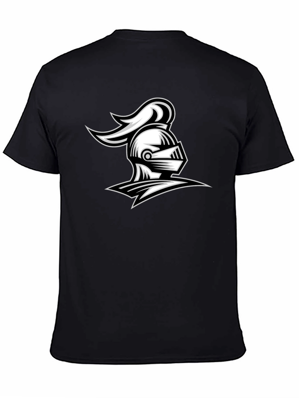 Knight Helmet Graphic Tee - Black Cotton