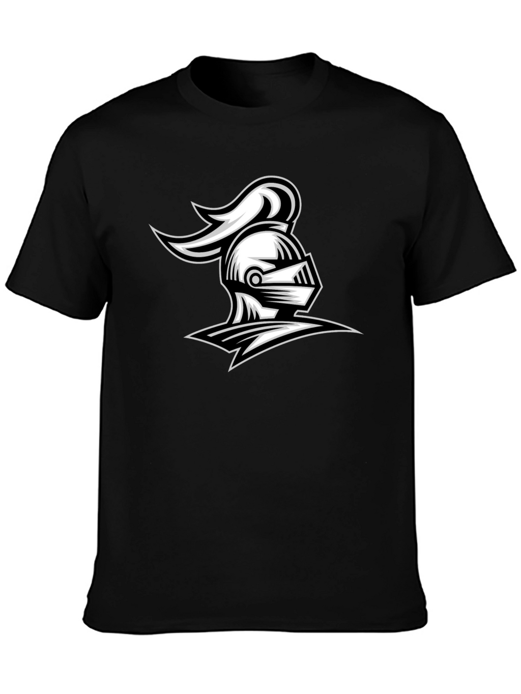 Knight Helmet Graphic Tee - Black Cotton