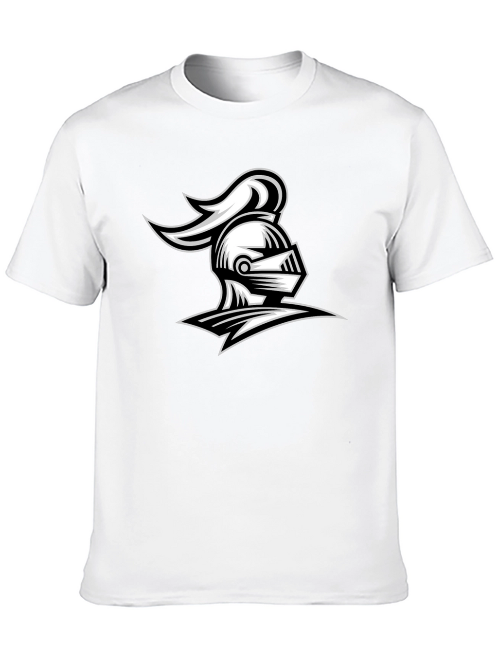 Knight Helmet Graphic Tee - Black Cotton