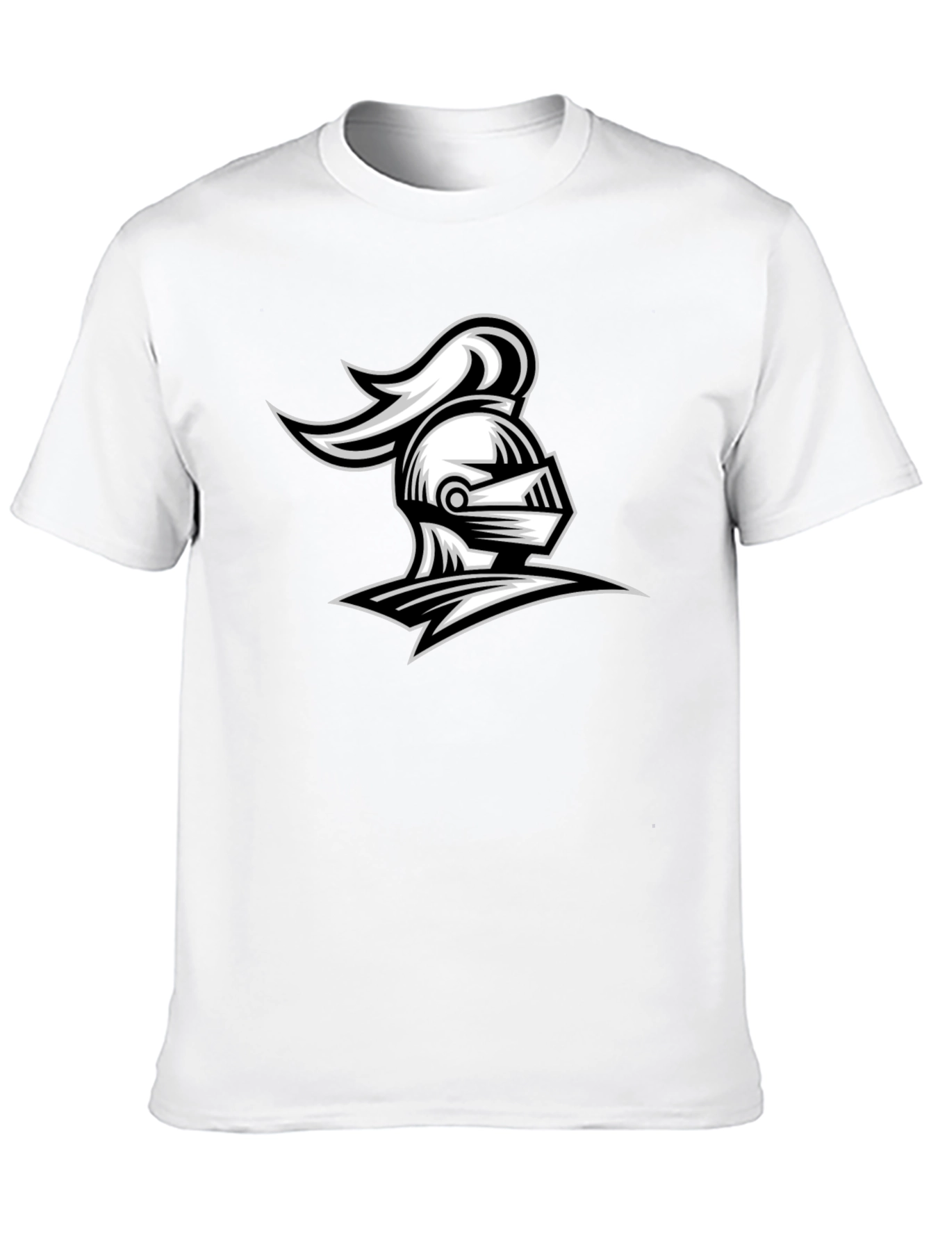 Knight Helmet Graphic Tee - Black Cotton