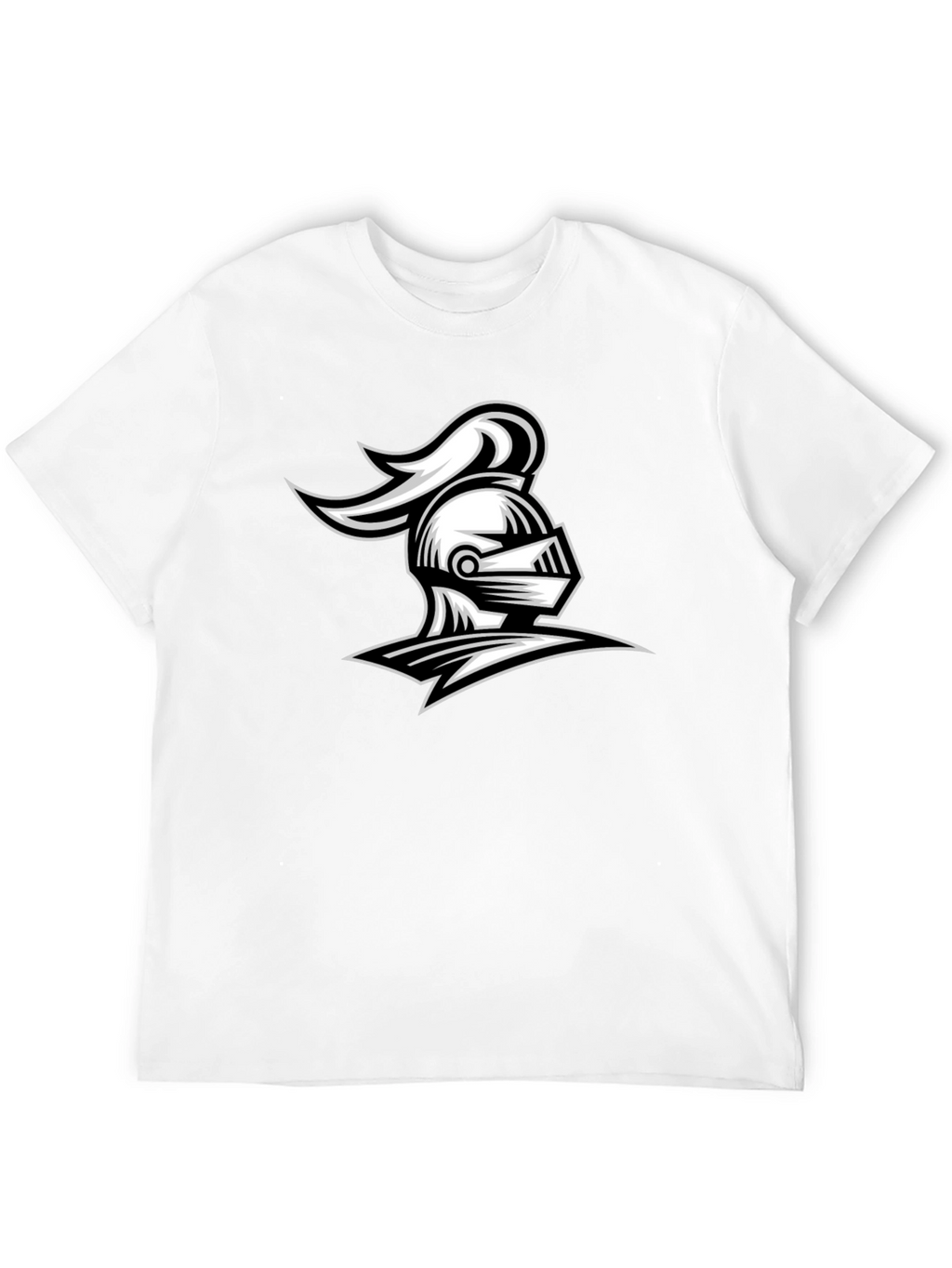 Knight Helmet Graphic Tee - Black Cotton